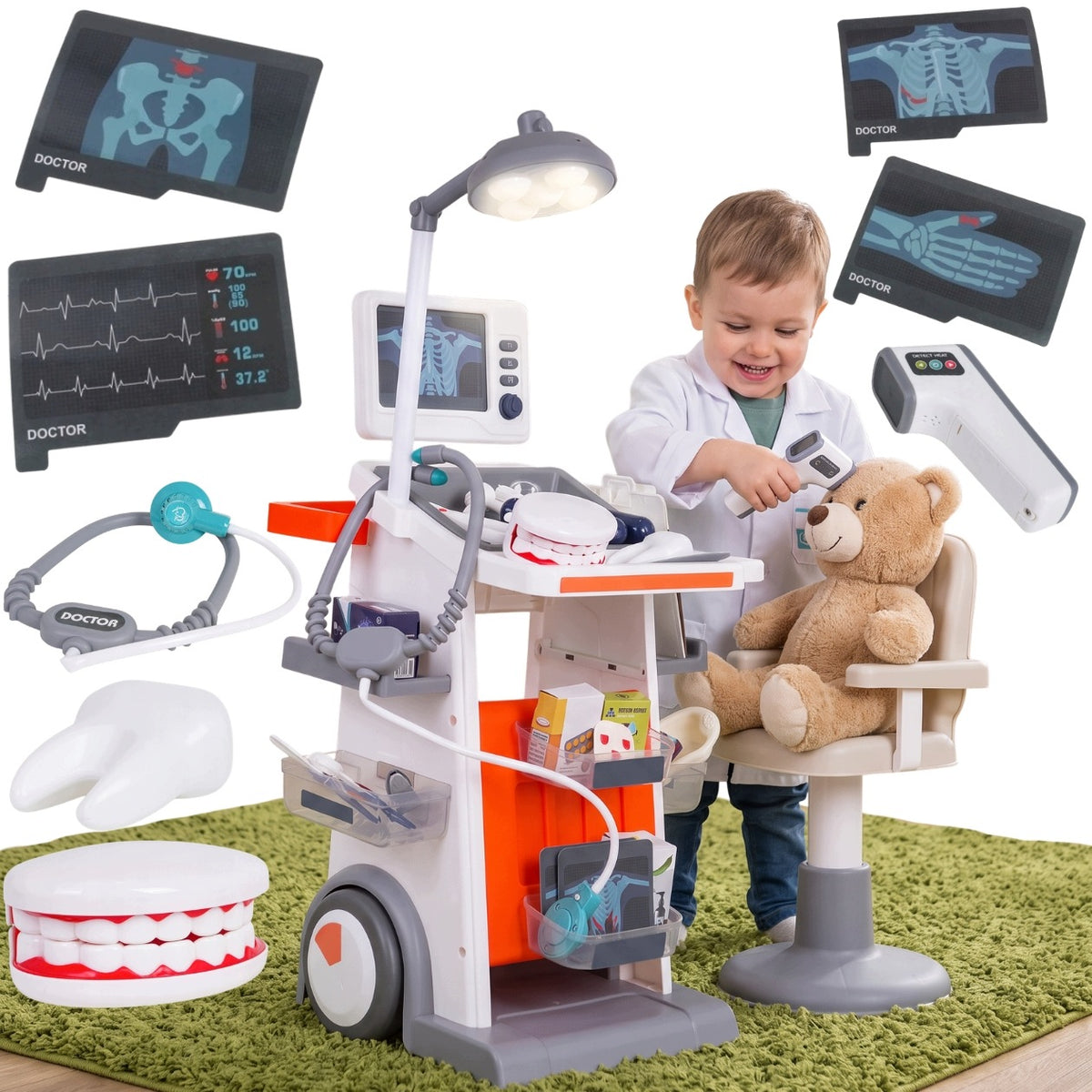 LARGE DOCTOR'S SET FOR CHILDREN DOCTOR SMALL DOCTOR + ACCESSORIES 30 EL.