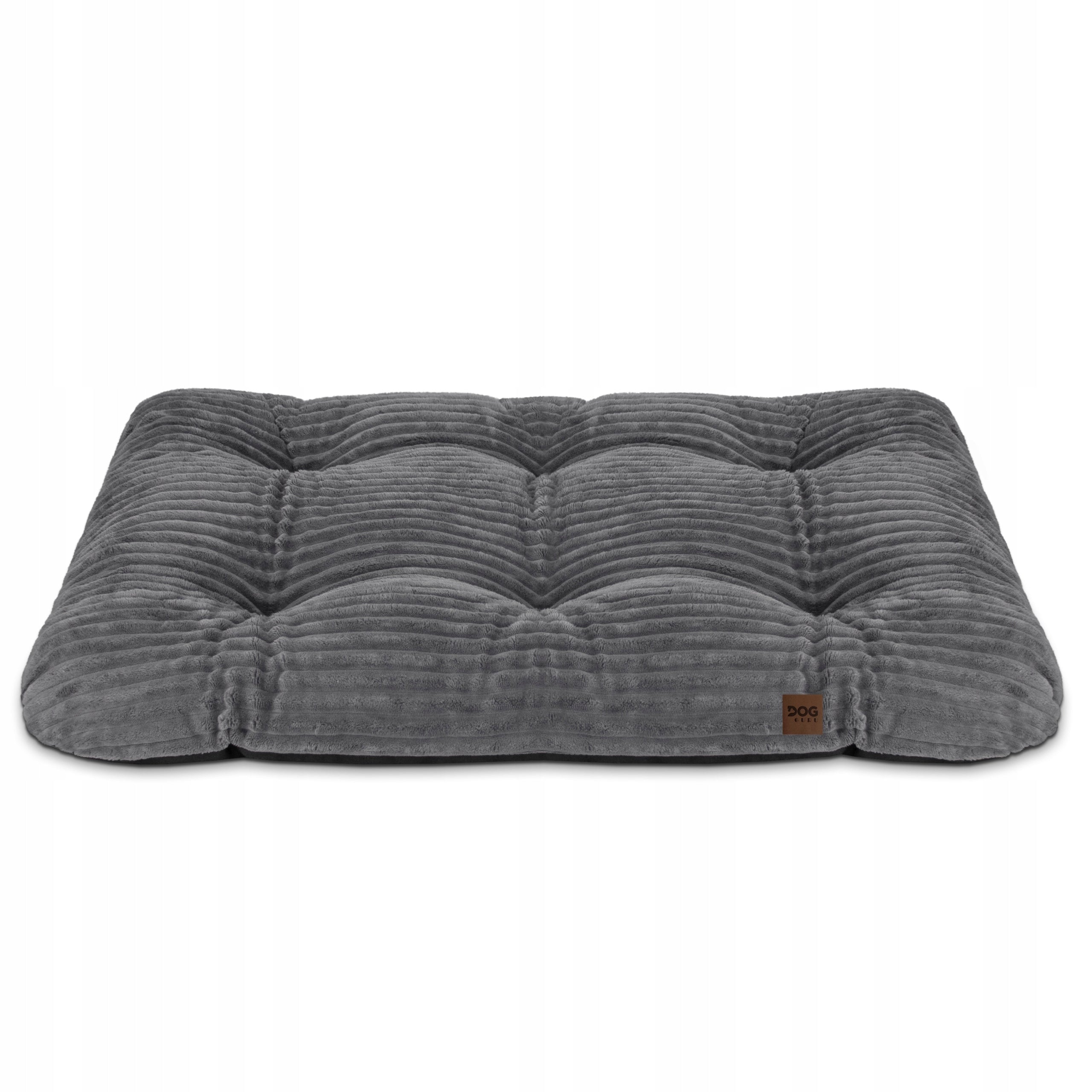LARGE DOG BED 100x70 CM SOFT FUR STRIPES GREY THICK PILLOW Brand Dogguru