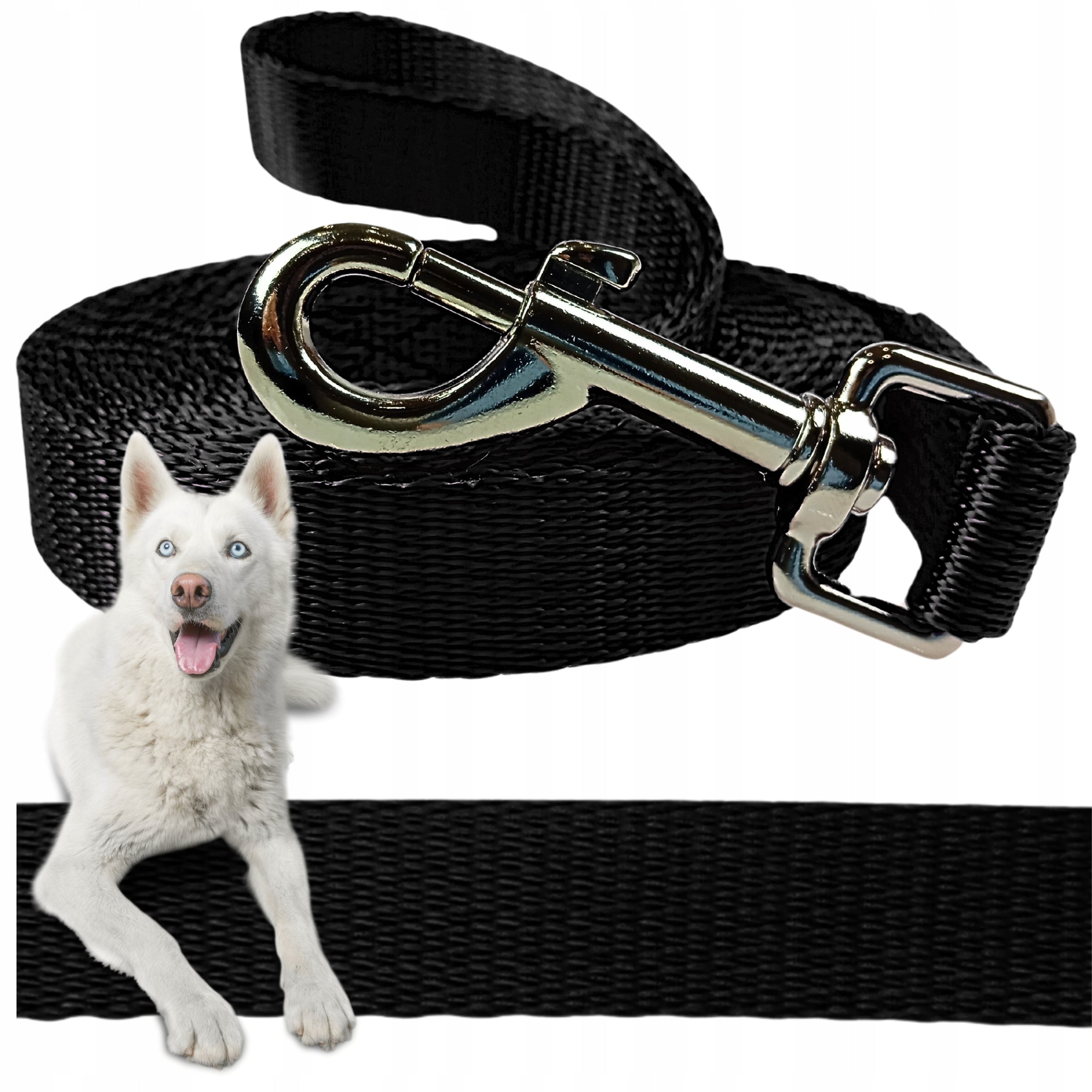 LARGE DOG LEASH 4M BLACK TRAINING URBAN STRONG ROPE DURABLE
