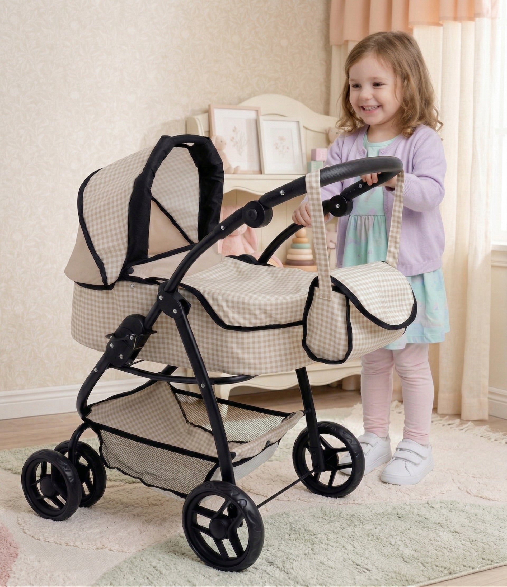 LARGE DOLL STROLLER multifunctional 4in1 deep walking + BAG bag Brand Doris