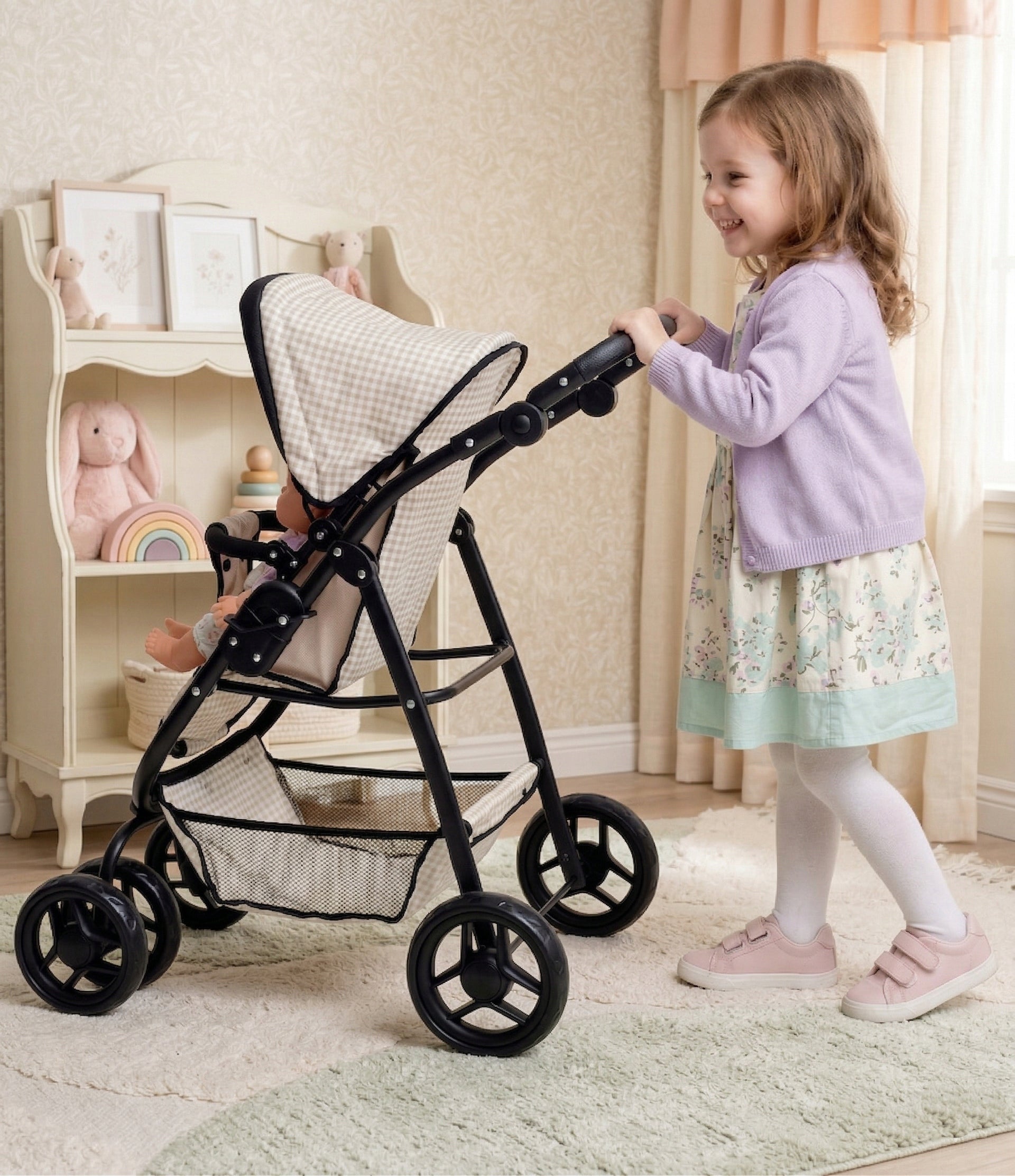 LARGE DOLL STROLLER multifunctional 4in1 deep walking + BAG bag Series Wózki dla lalek
