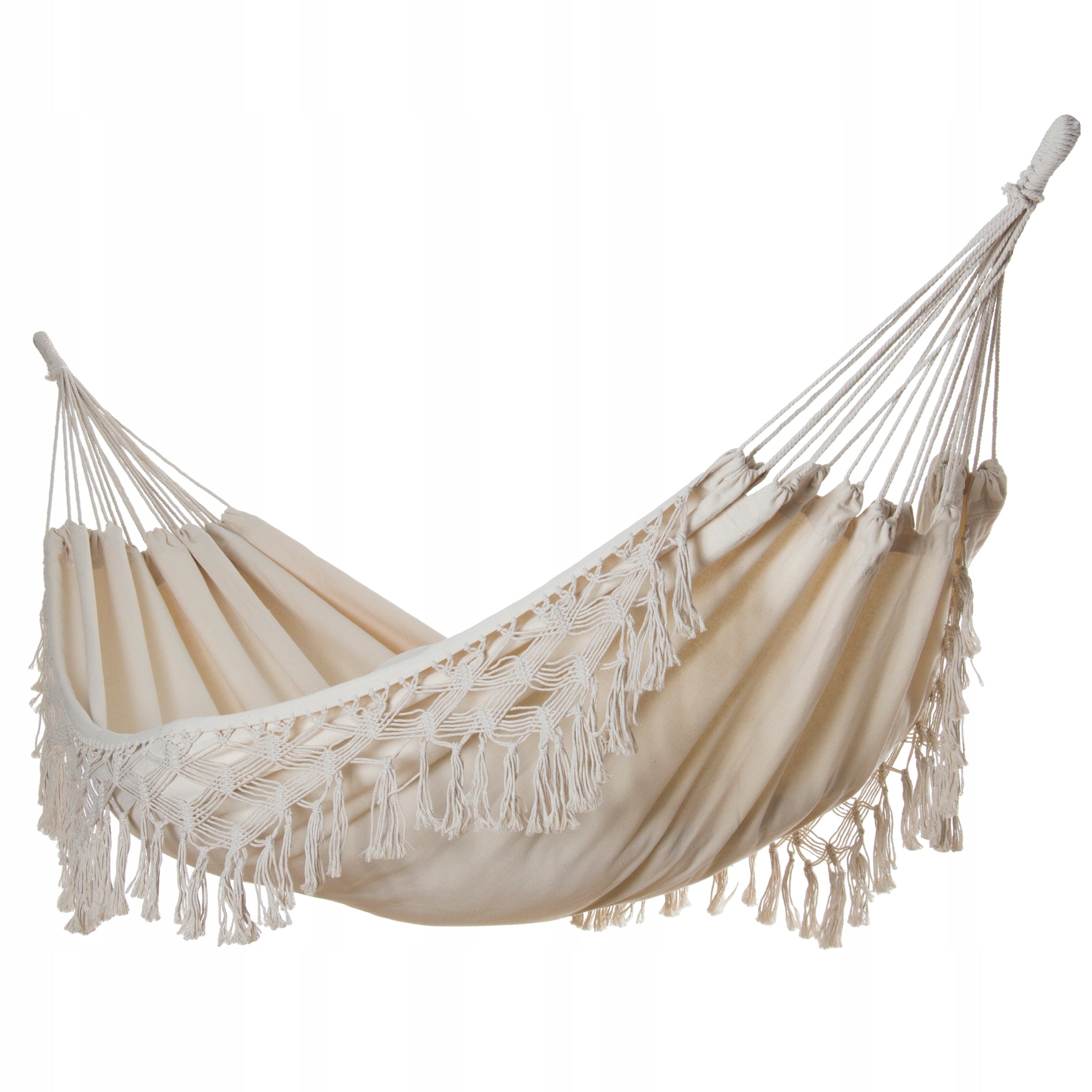 LARGE DOUBLE DURABLE GARDEN HAMMOCK SWING MIDAS 150x200 XXL ECRU