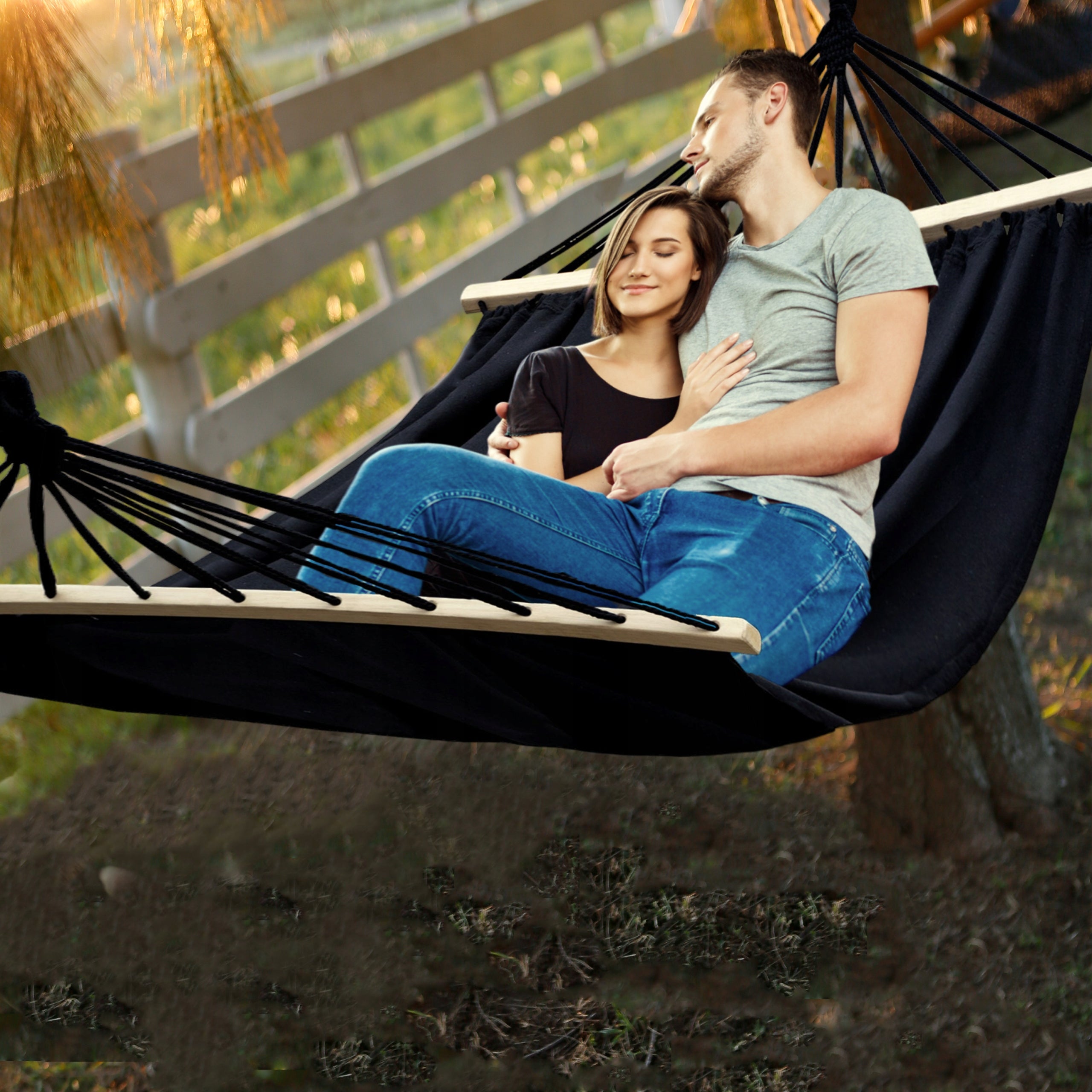LARGE DOUBLE GARDEN HAMMOCK STRONG XXL 290x150 CM HEADBAND 120 CM + ROPES EAN (GTIN) 5902340696859