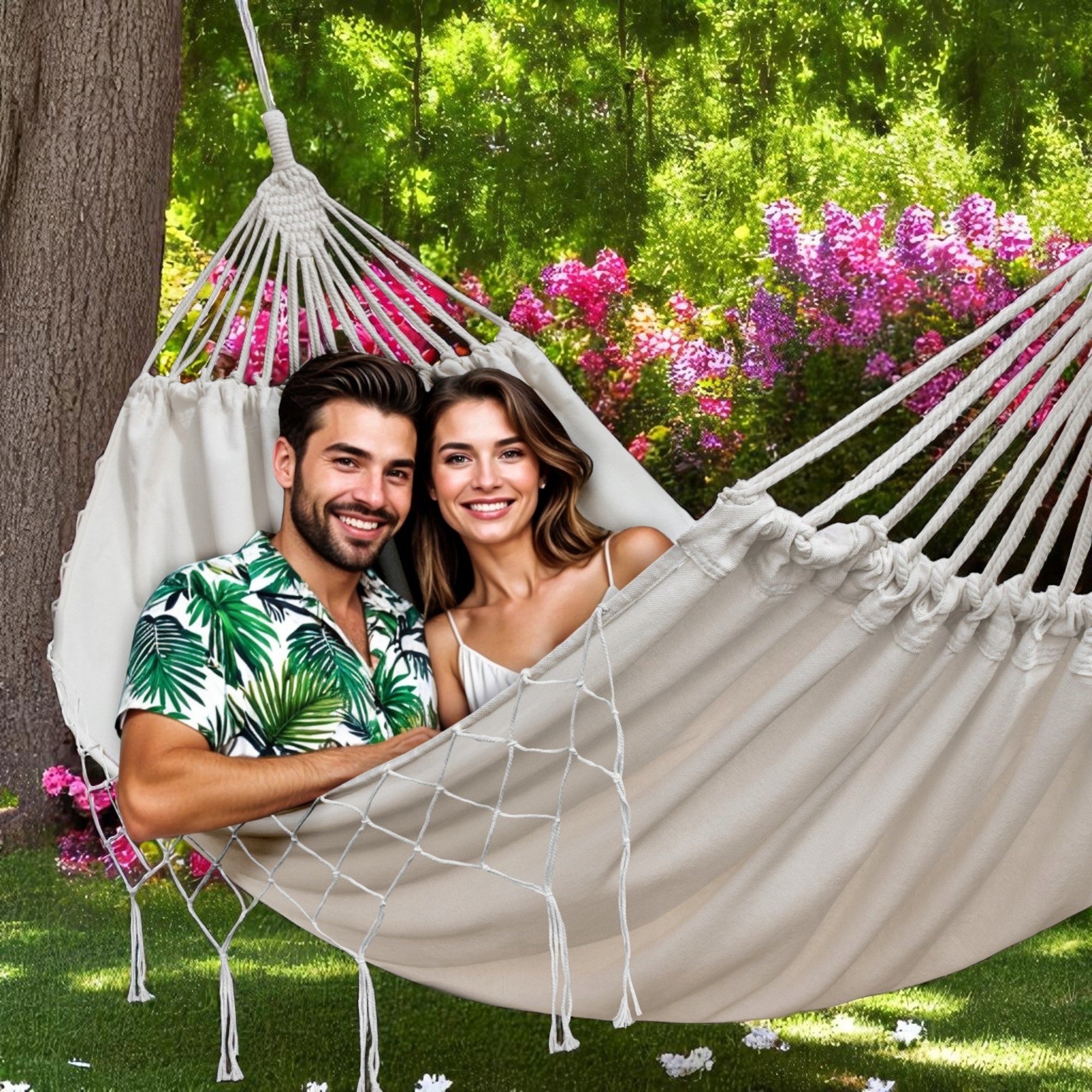 LARGE DOUBLE HAMMOCK XXL 280x150 CM GARDEN STRONG UP TO 150KG BOHO EAN (GTIN) 5902340662892