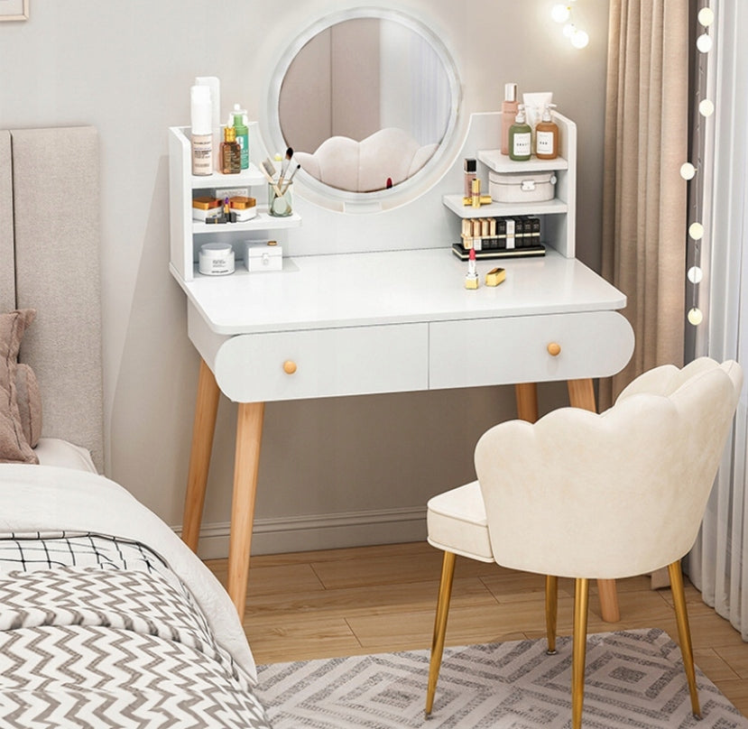 LARGE DRESSING TABLE COSMETIC WITH MAKEUP MIRROR WITH LED GIRL LIGHTING Furniture depth 40 cm