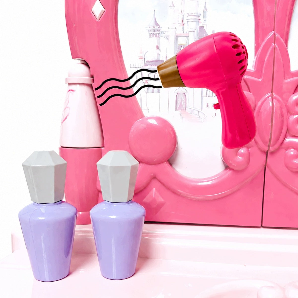 LARGE DRESSING TABLE FOR CHILDREN GIRLS WITH MIRROR DRYER SOUNDS OF LIGHT Kid's age 3＋ years