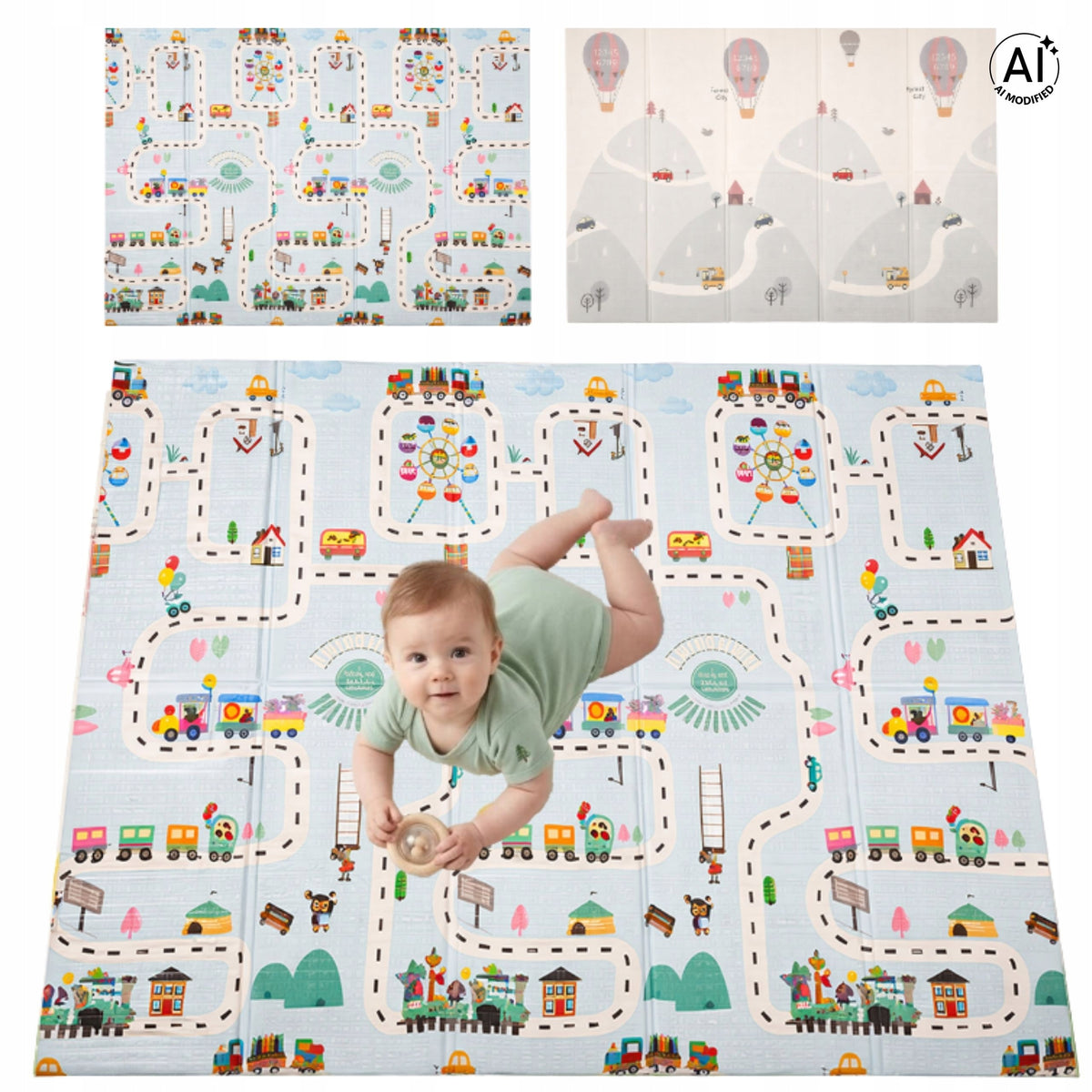 LARGE EDUCATIONAL MAT FOAM FOLDING DOUBLE SIDED FOR CHILDREN 150x200 XL