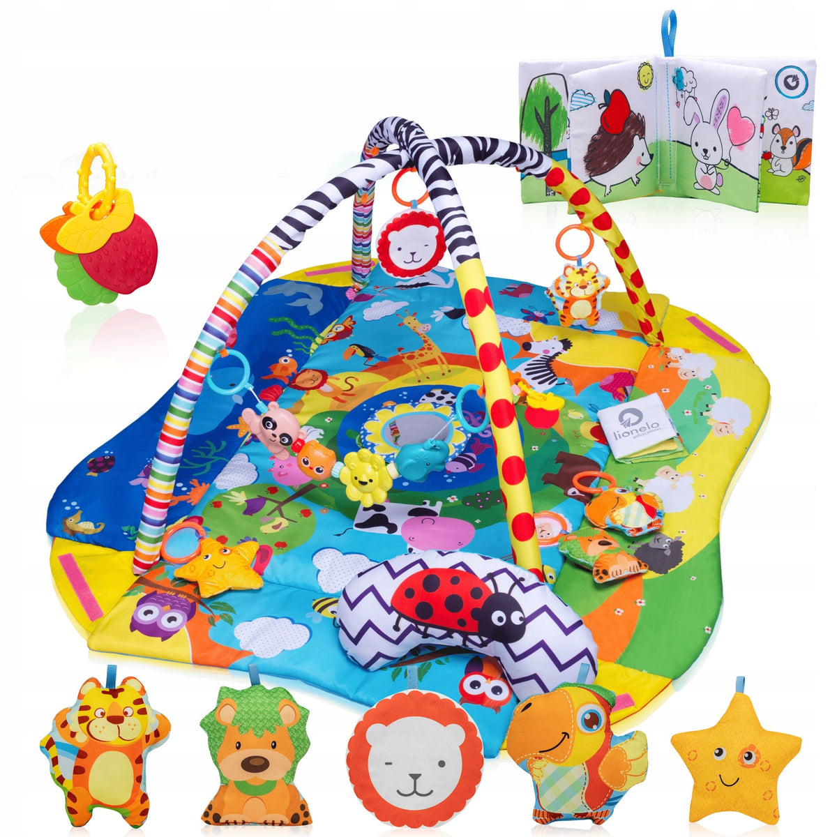 LARGE EDUCATIONAL MAT INTERACTIVE TOY PLAYPEN FUNCTION LIONELO ANIKA PLUS