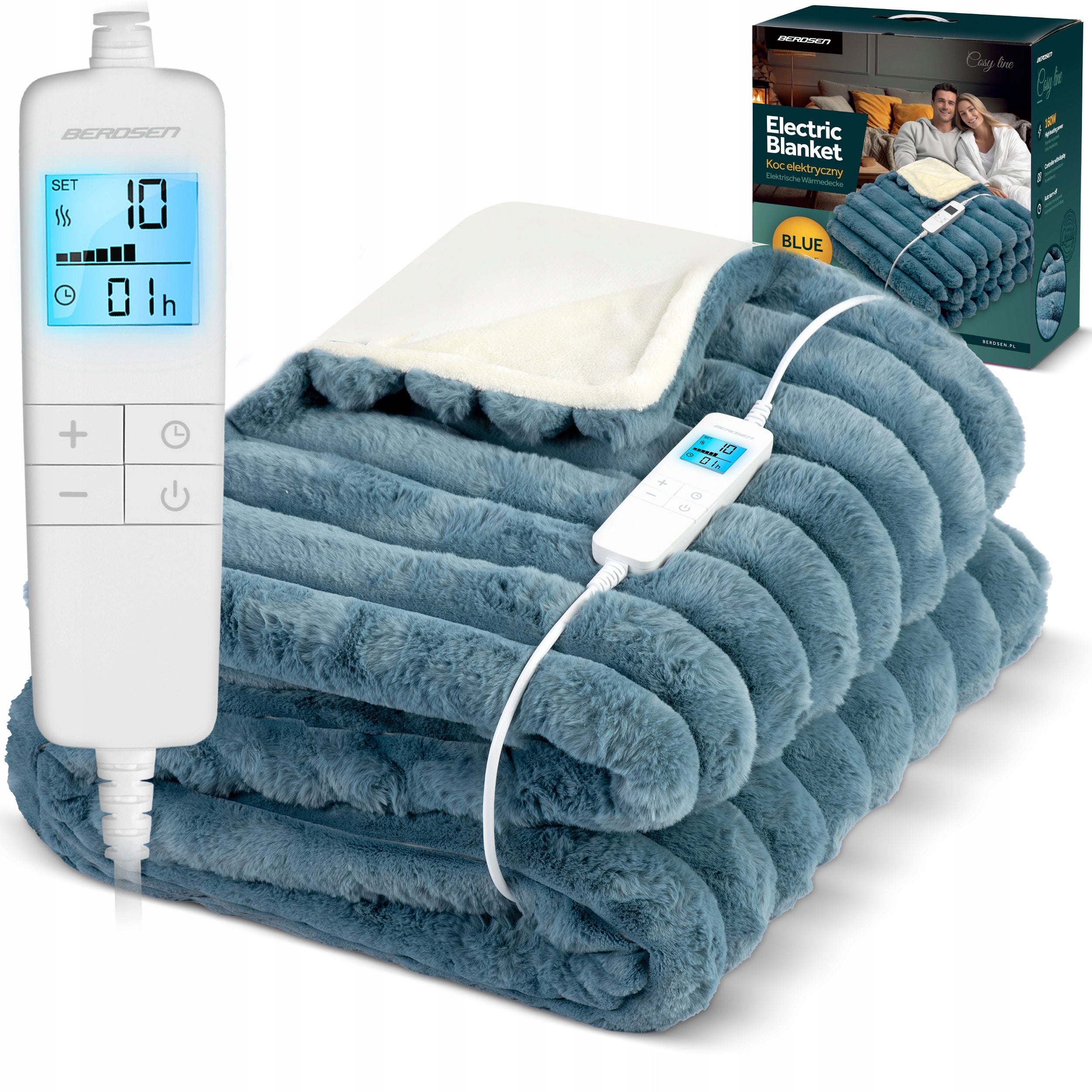 LARGE ELECTRIC BLANKET THICK SOFT 550gsm 180x160cm Heating Mat 160W