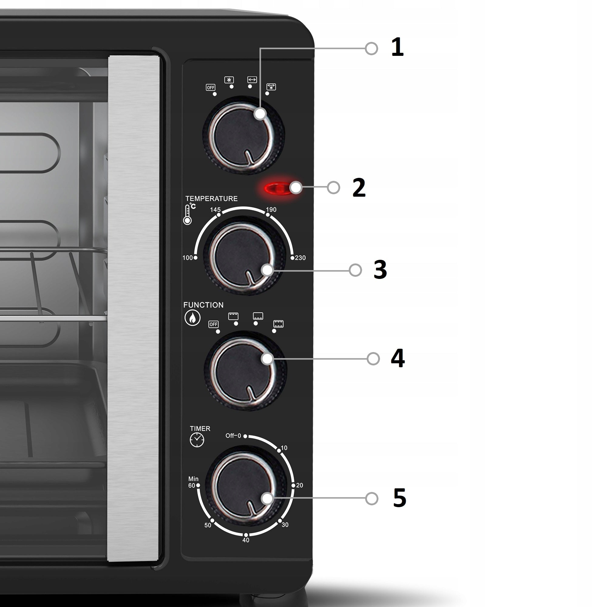 LARGE ELECTRIC OVEN 45L SPIT THERMOCOUPLE Manufacturer code TT-FEO45