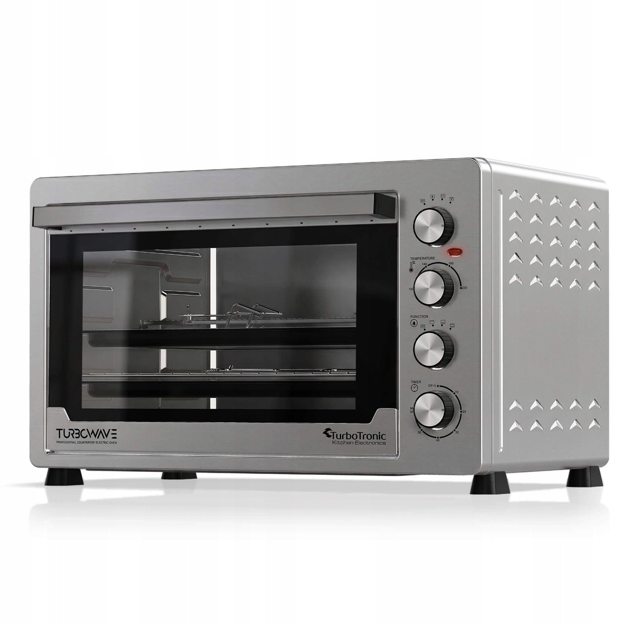 LARGE ELECTRIC OVEN FREESTANDING THERMOCOUPLE+HORN+GRILL 2500W 60L Brand TurboTronic
