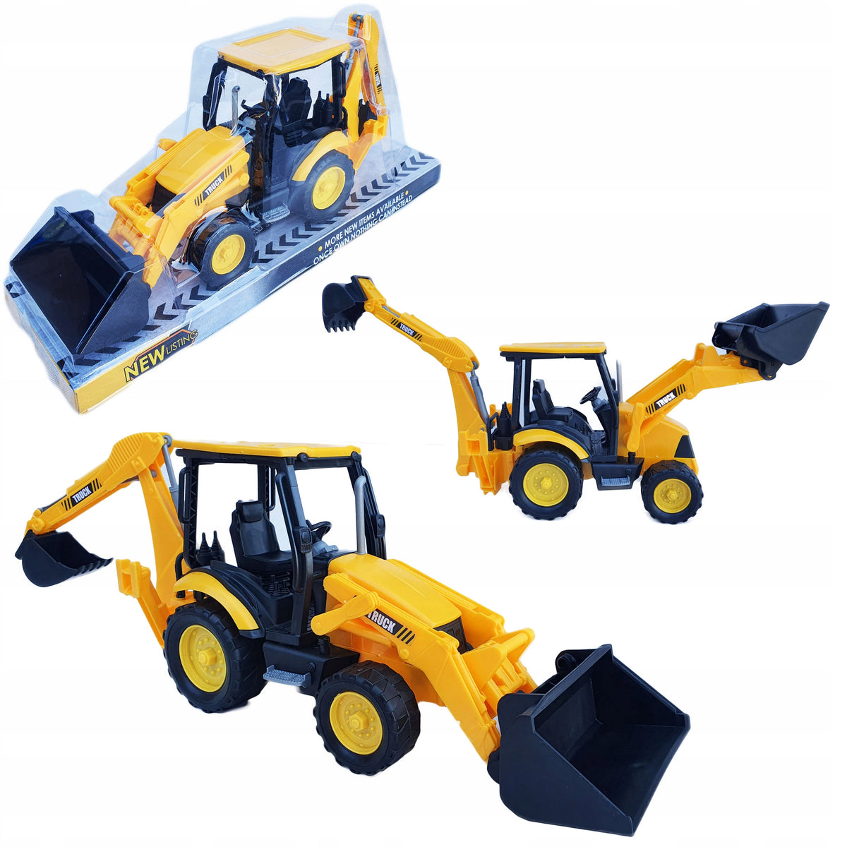 LARGE EXCAVATOR FOR CHILDREN Charger Tractor 1:16 Moving Elements Yellow