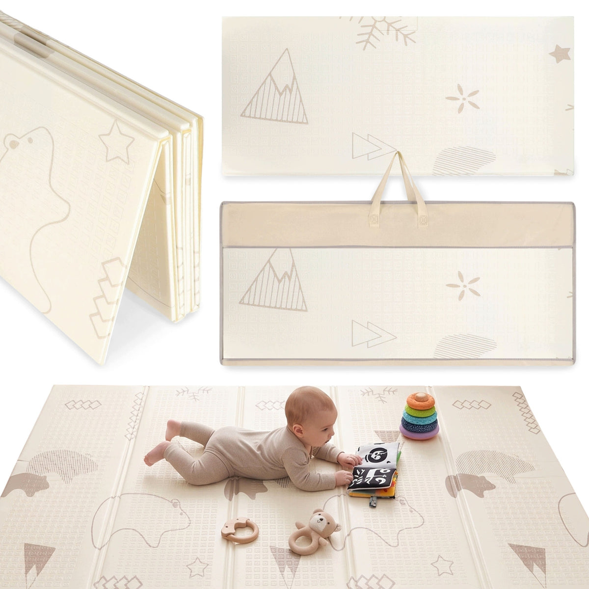 LARGE! Educational Foam Mat, FOLDING PLAY MAT WITH COVER