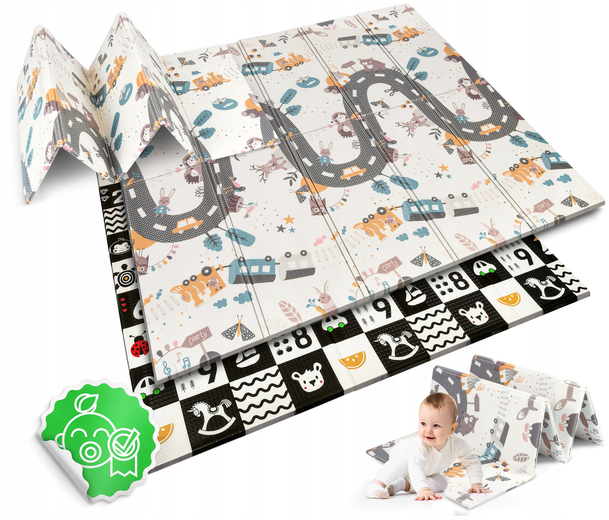 LARGE Educational Folding Foam Mat for Kids 180x200 XPE Foam NUKIDO Manufacturer code 734001