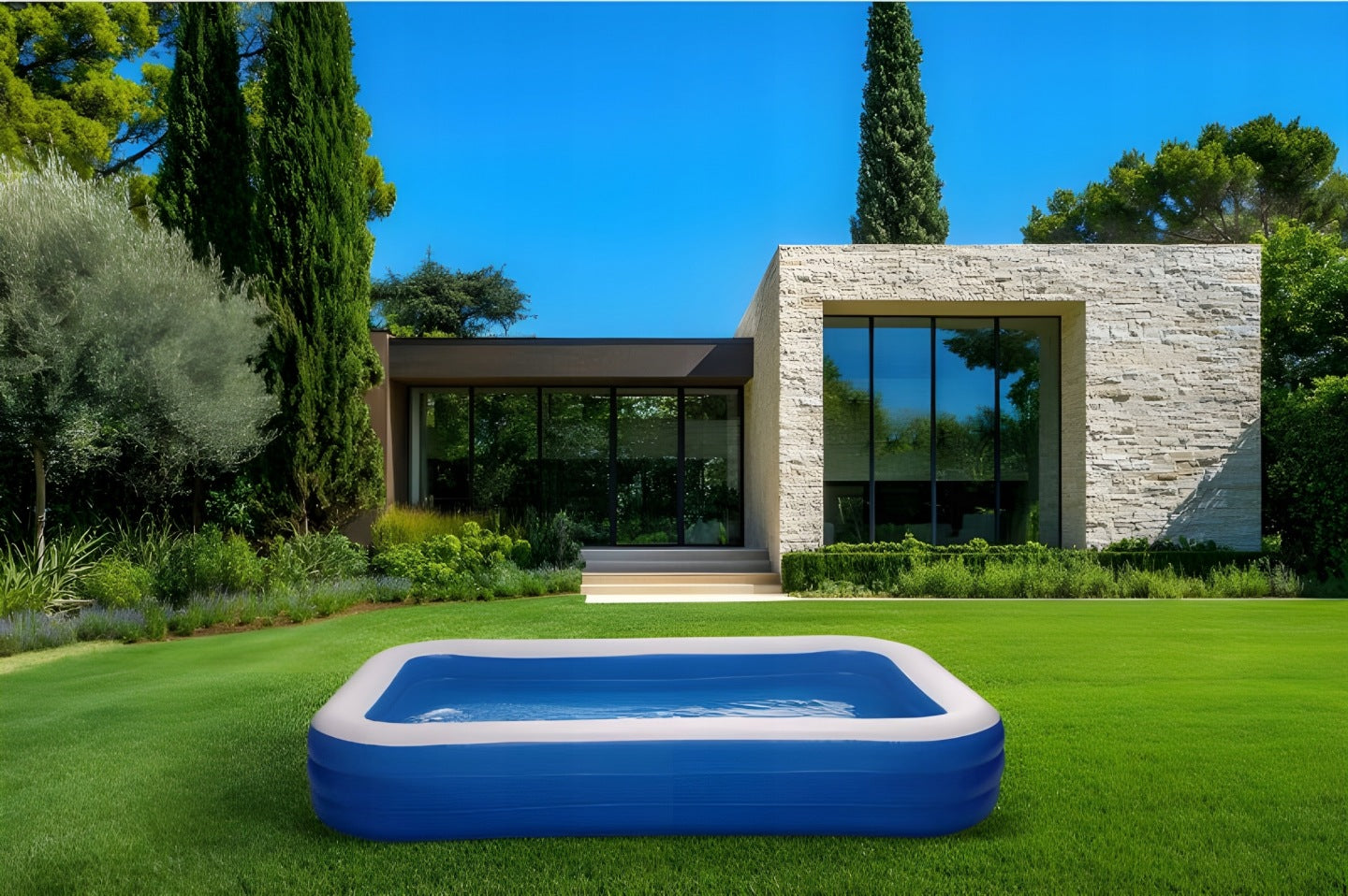 LARGE FAMILY INFLATABLE GARDEN POOL FOR KIDS FOR GARDEN 305 x 183 CM XXL Brand no brand