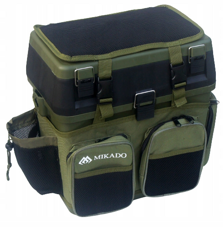 LARGE FISHING BOX WITH BAG MIKADO BASKET SEAT FOR GIFT Brand Mikado
