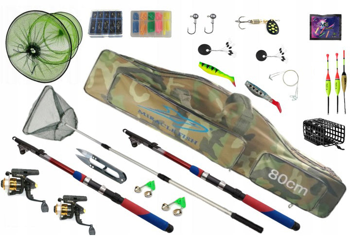 LARGE FISHING SET COMPLETE WITH LANDING NET FOR A CHILD