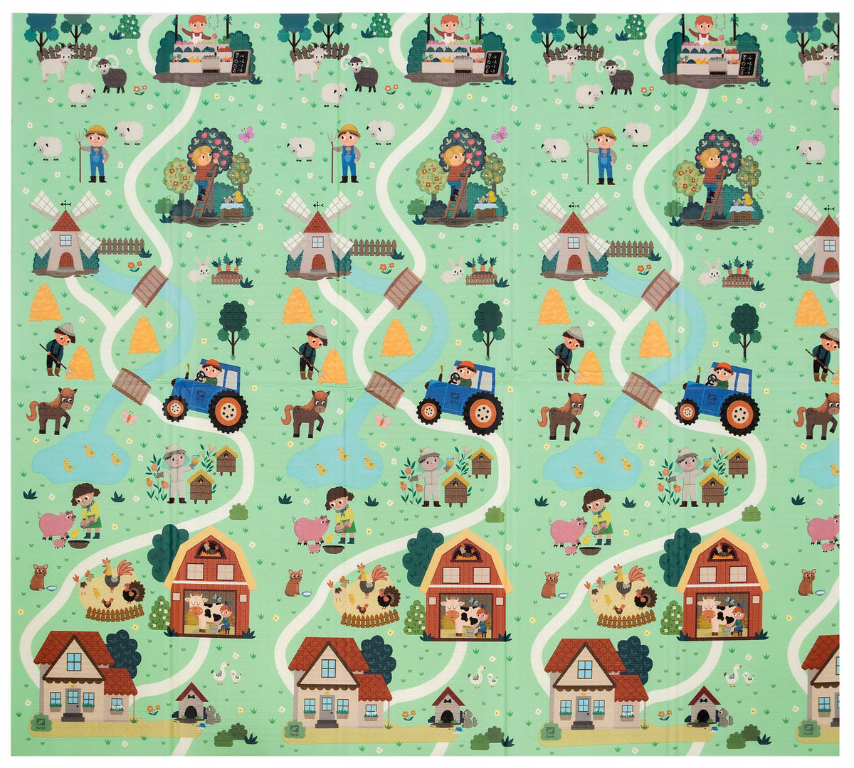 LARGE FOAM MAT 180x200 FOLDING DOUBLE-SIDED VILLAGE ROAD Polish ALPHABET Manufacturer code 9020