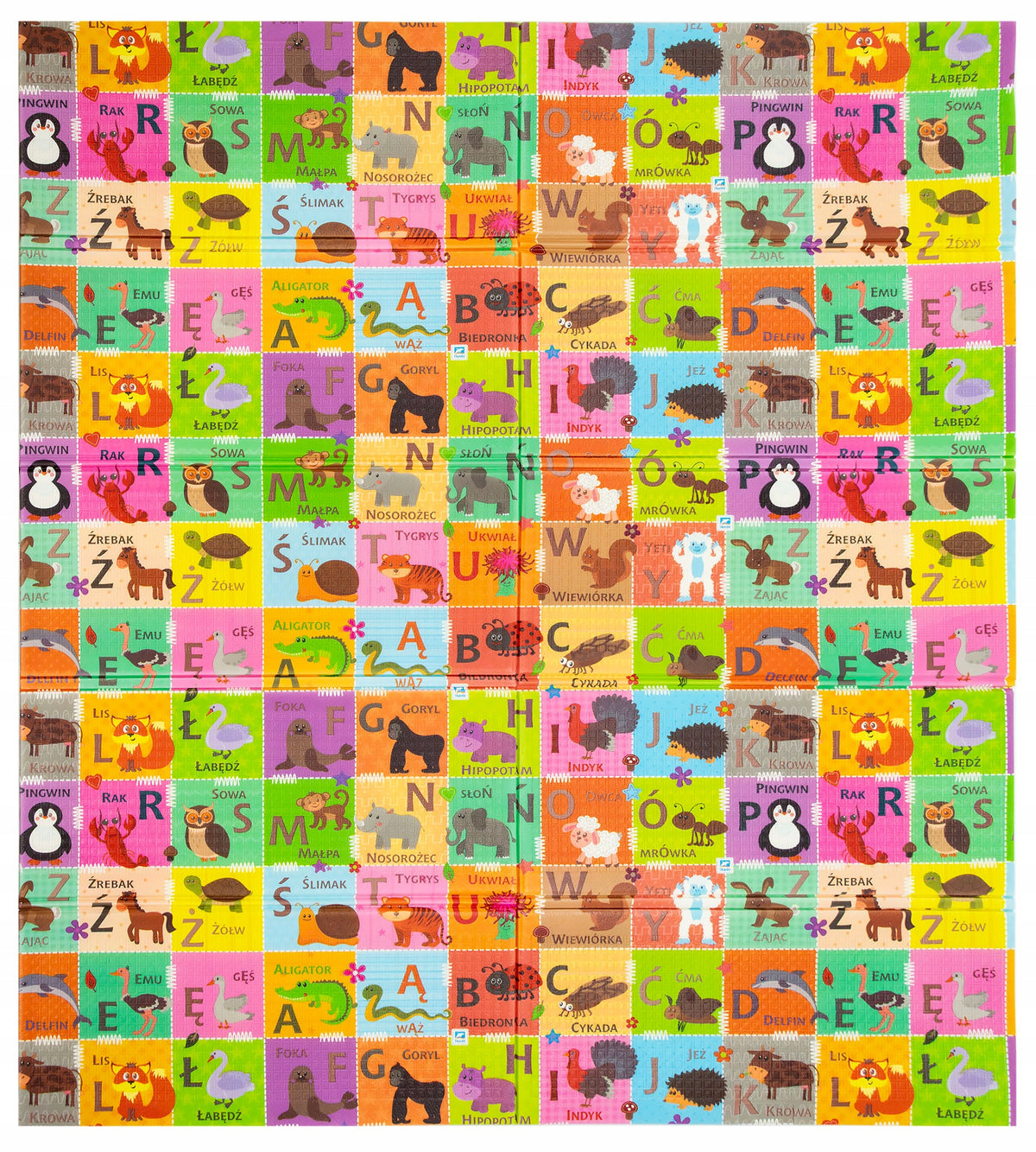 LARGE FOAM MAT 180x200 FOLDING DOUBLE-SIDED VILLAGE ROAD Polish ALPHABET Packaging status original