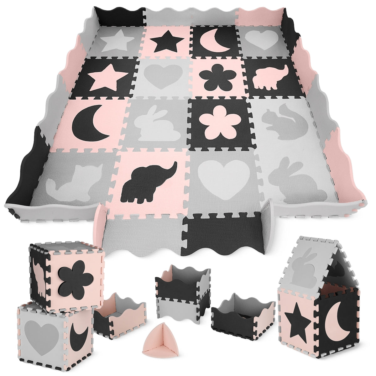 LARGE FOAM MAT EDUCATIONAL PUZZLE FOR CHILDREN THICK FOLDING PLAYPEN 16 PCS