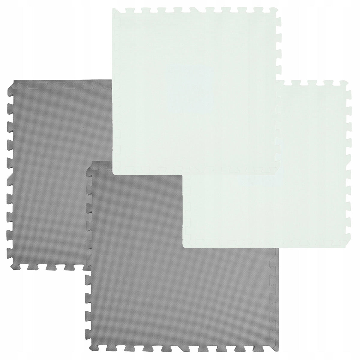 LARGE FOAM PUZZLE WATERPROOF MAT HUMBI WHITE GRAPHITE 120x120 4 PCS Brand Humbi