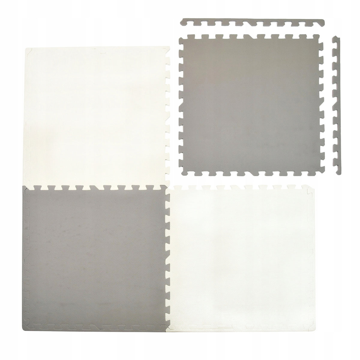 LARGE FOAM PUZZLE WATERPROOF MAT HUMBI WHITE GRAPHITE 120x120 4 PCS Packaging status original