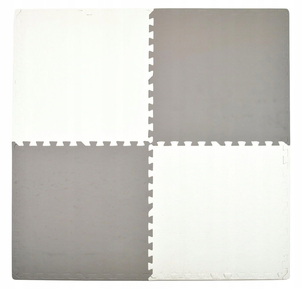 LARGE FOAM PUZZLE WATERPROOF MAT HUMBI WHITE GRAPHITE 120x120 4 PCS