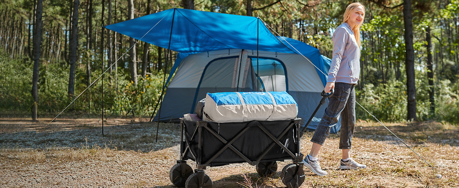 LARGE FOLDING BEACH TRANSPORT TROLLEY 100KG TRAILER 120L Brand Interlook