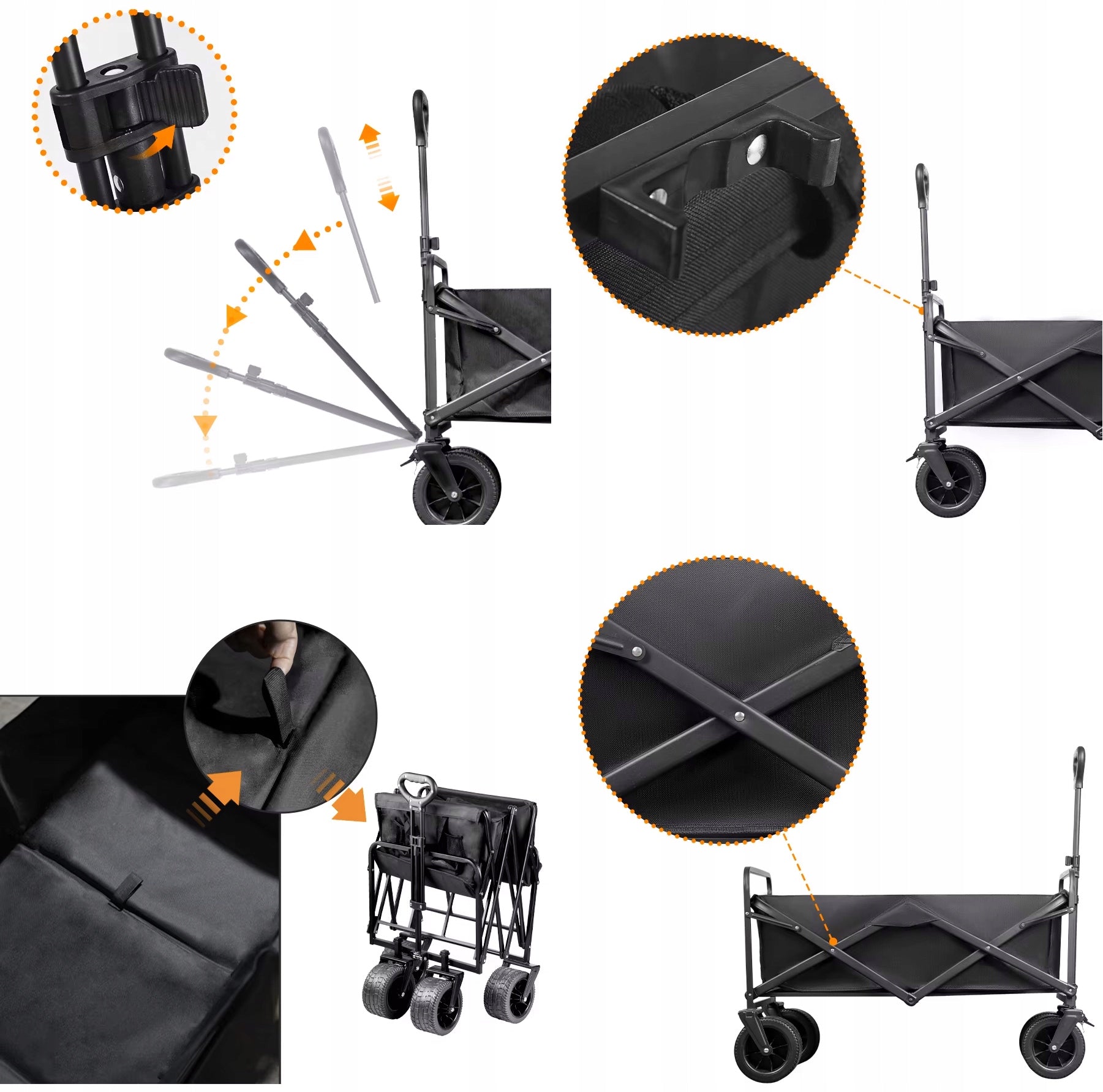 LARGE FOLDING BEACH TRANSPORT TROLLEY 100KG TRAILER 120L Wheels number 4