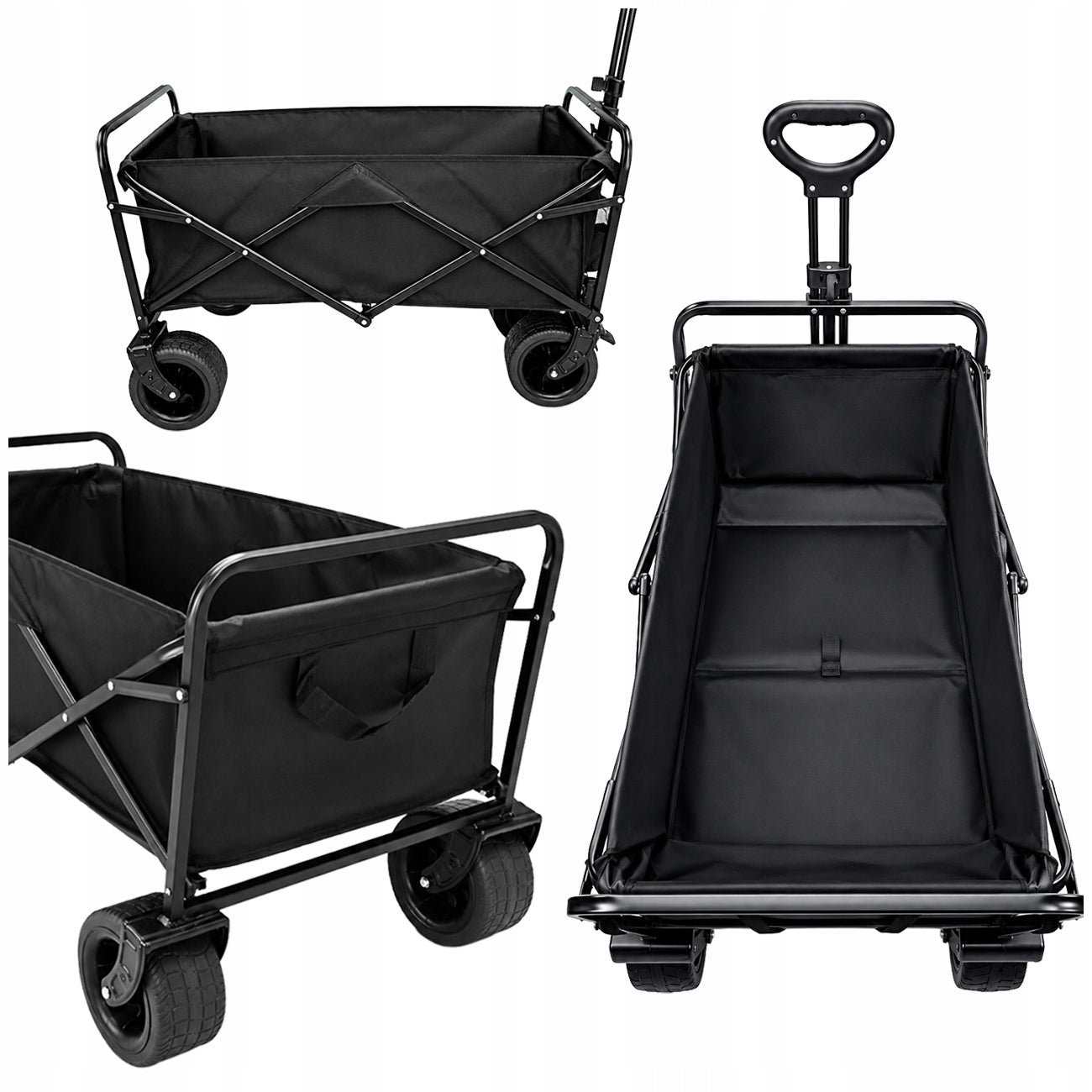 LARGE FOLDING BEACH TRANSPORT TROLLEY 150KG TRAILER 120L