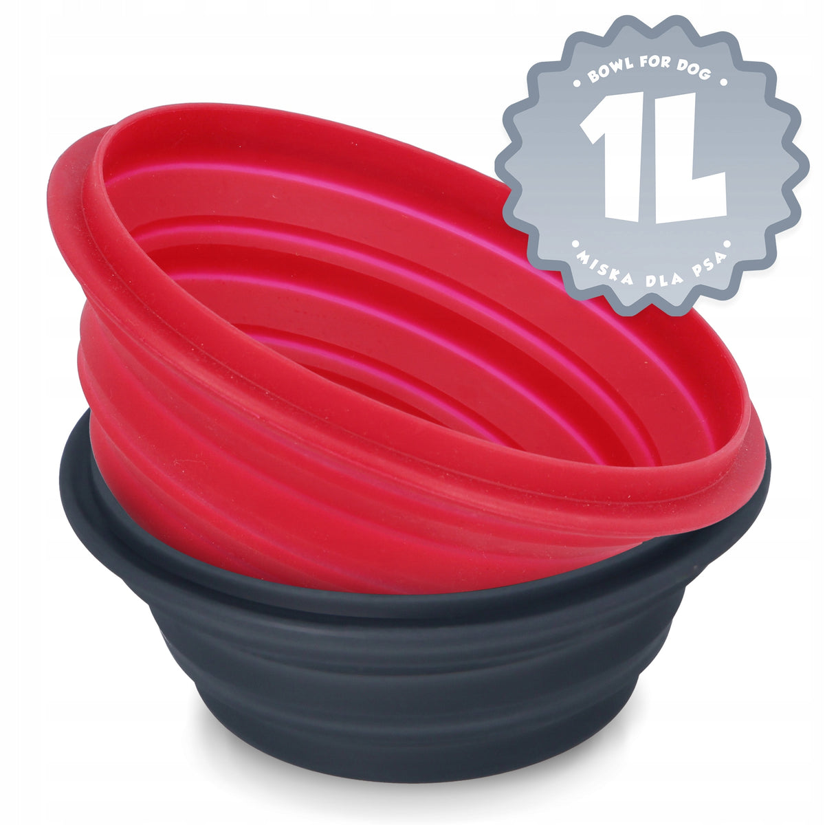 LARGE FOLDING BOWL FOR DOG 1 l TOURIST TRAVEL SILICONE WATER KAR IZ Brand no brand