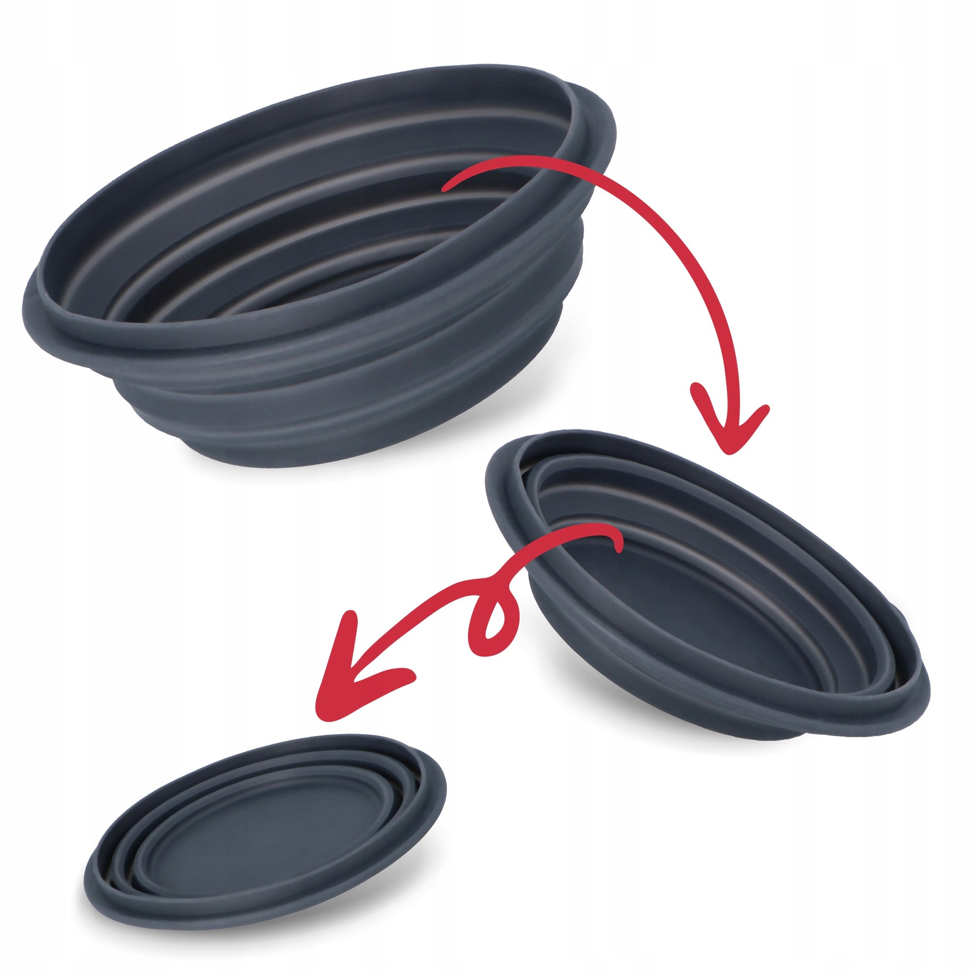 LARGE FOLDING BOWL FOR DOG 1 l TOURIST TRAVEL SILICONE WATER KAR IZ Packaging status original
