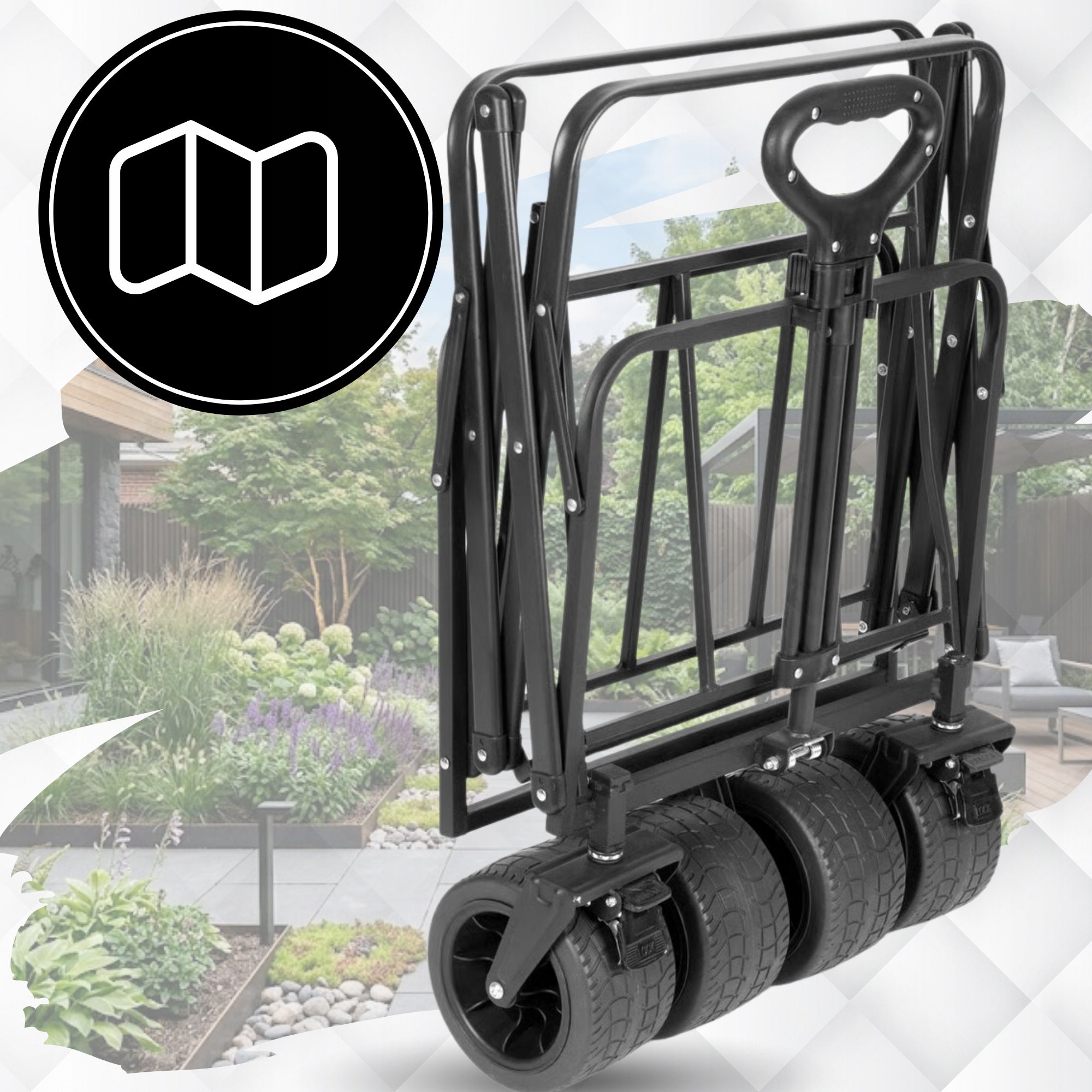 LARGE Folding Garden Trolley BEACH Transport with Roof Wide Wheels Product weight with unit packaging 0.2 kg