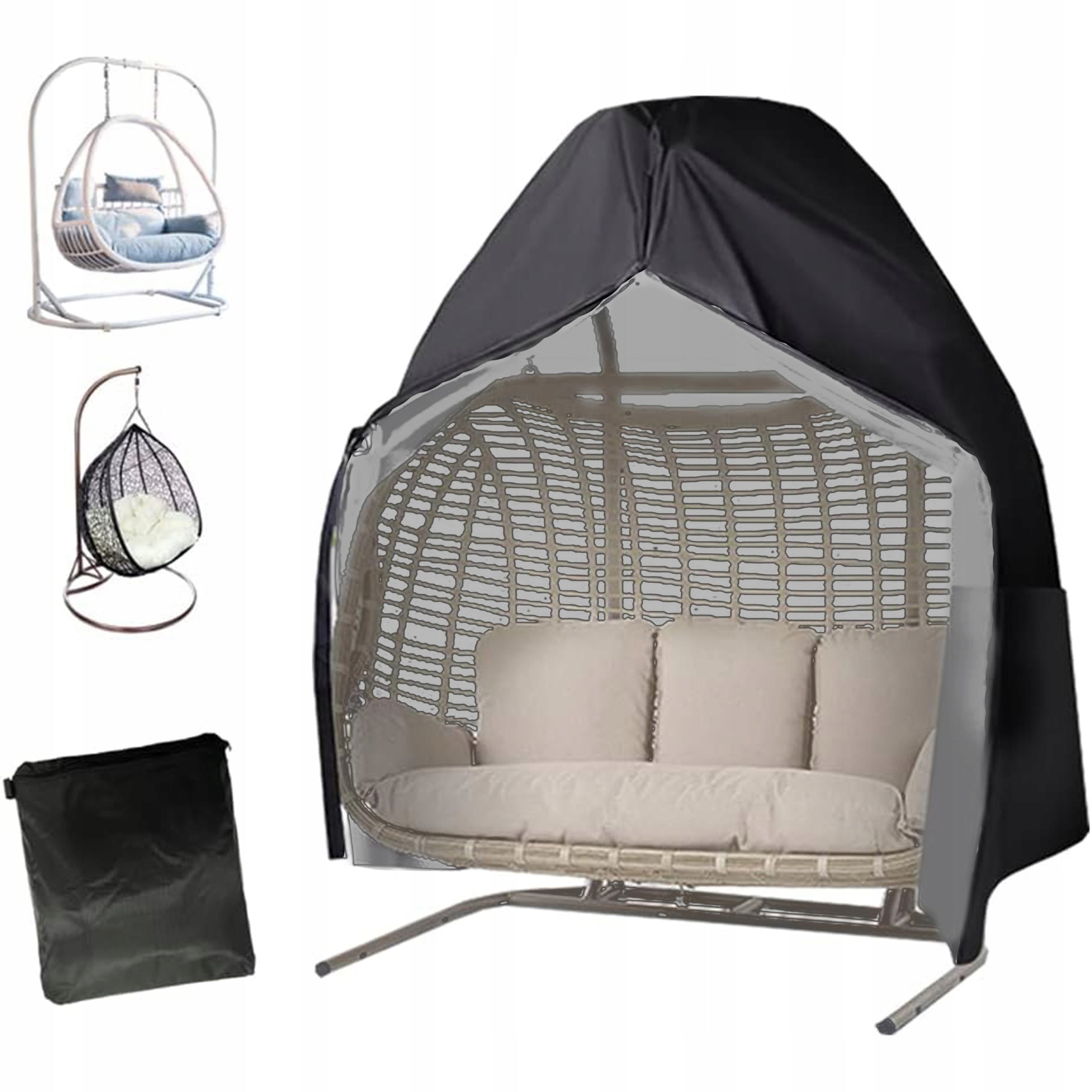 LARGE GARDEN CHAIR COVER HANGING DOUBLE SWING COCOON TARPAULIN Manufacturer code Etui fotel brazylijski wolnostojacy hustawka