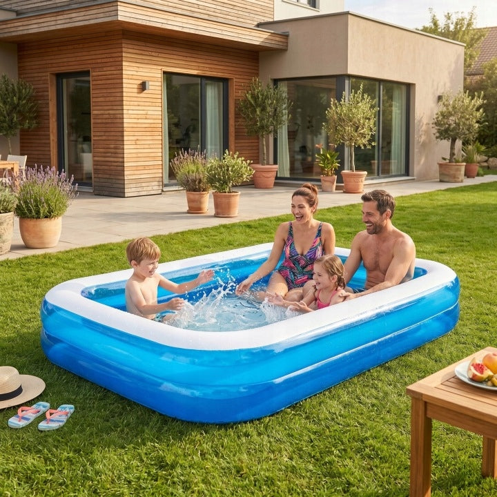 LARGE GARDEN POOL FOR SUMMER FAMILY BACKYARD 305 X 183 X 50 CM + PATCH Brand no brand