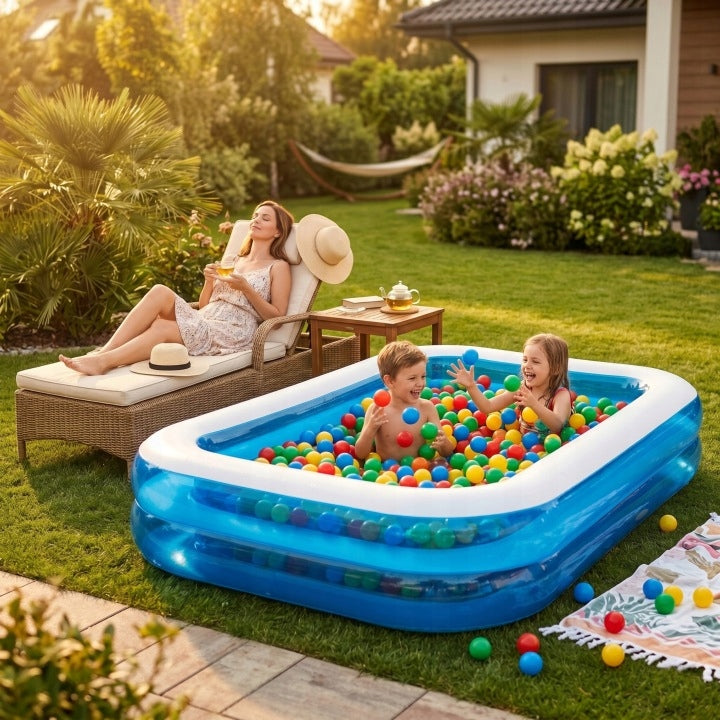 LARGE GARDEN POOL FOR SUMMER FAMILY BACKYARD 305 X 183 X 50 CM + PATCH Manufacturer code DUŻY BASEN OGRODOWY NA LATO PODWÓRKO RODZINNY