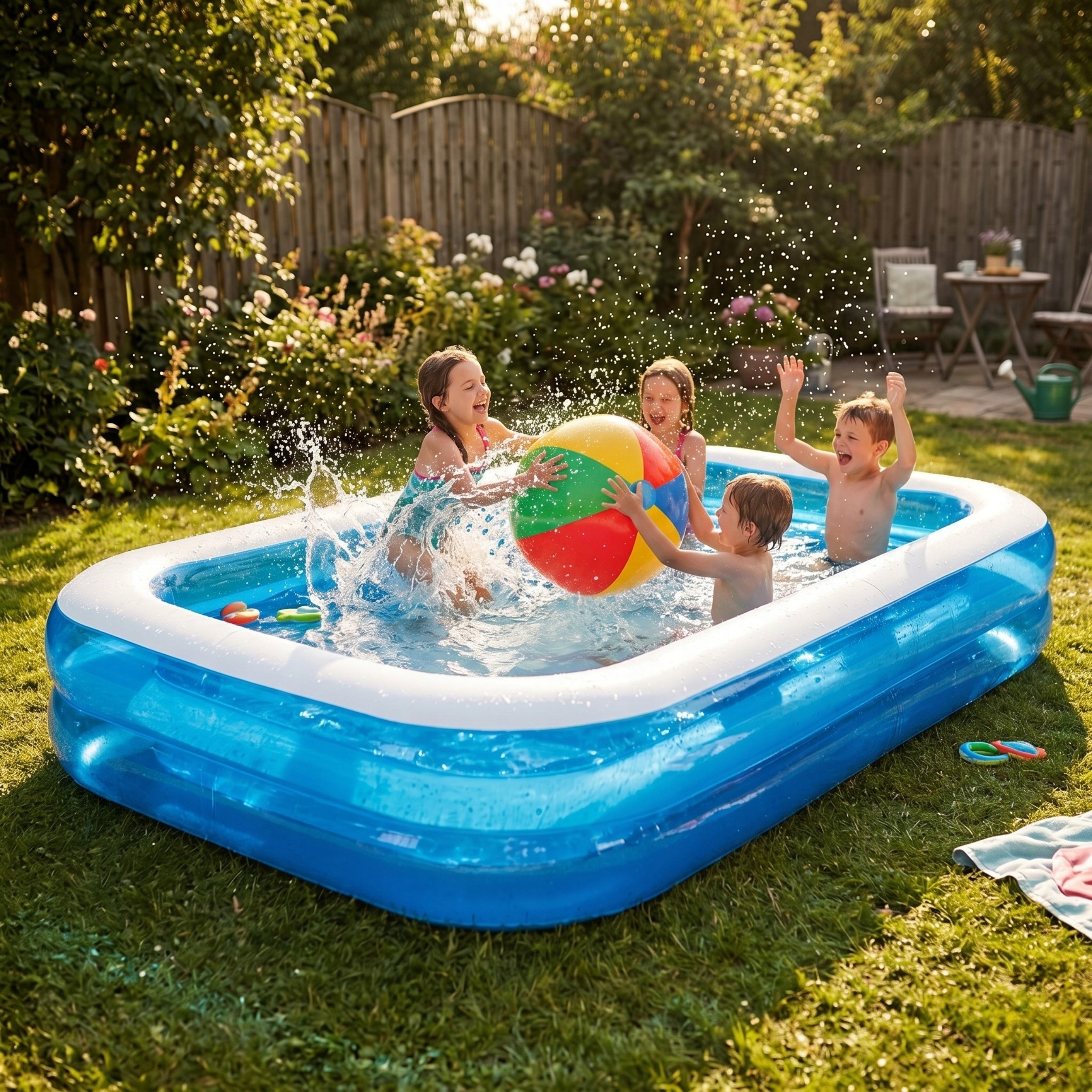 LARGE GARDEN POOL FOR SUMMER FAMILY BACKYARD 305 X 183 X 50 CM + PATCH Product weight with unit packaging 5.5 kg