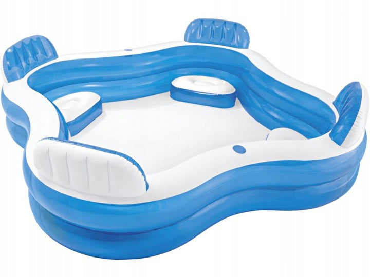 LARGE GARDEN POOL INTEX WITH 4 SEATER SEATS FOR CHILDREN Length 239 cm