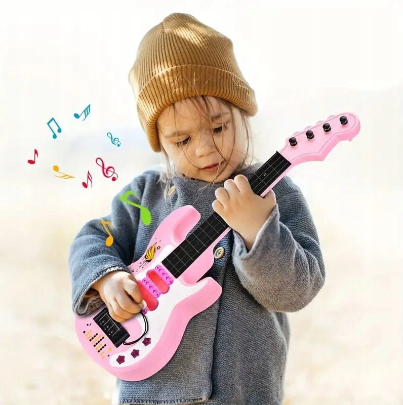 LARGE GUITAR WITH SOUND AND LIGHT LARGE 50 CM INSTRUMENT PLAYS Manufacturer code kolory