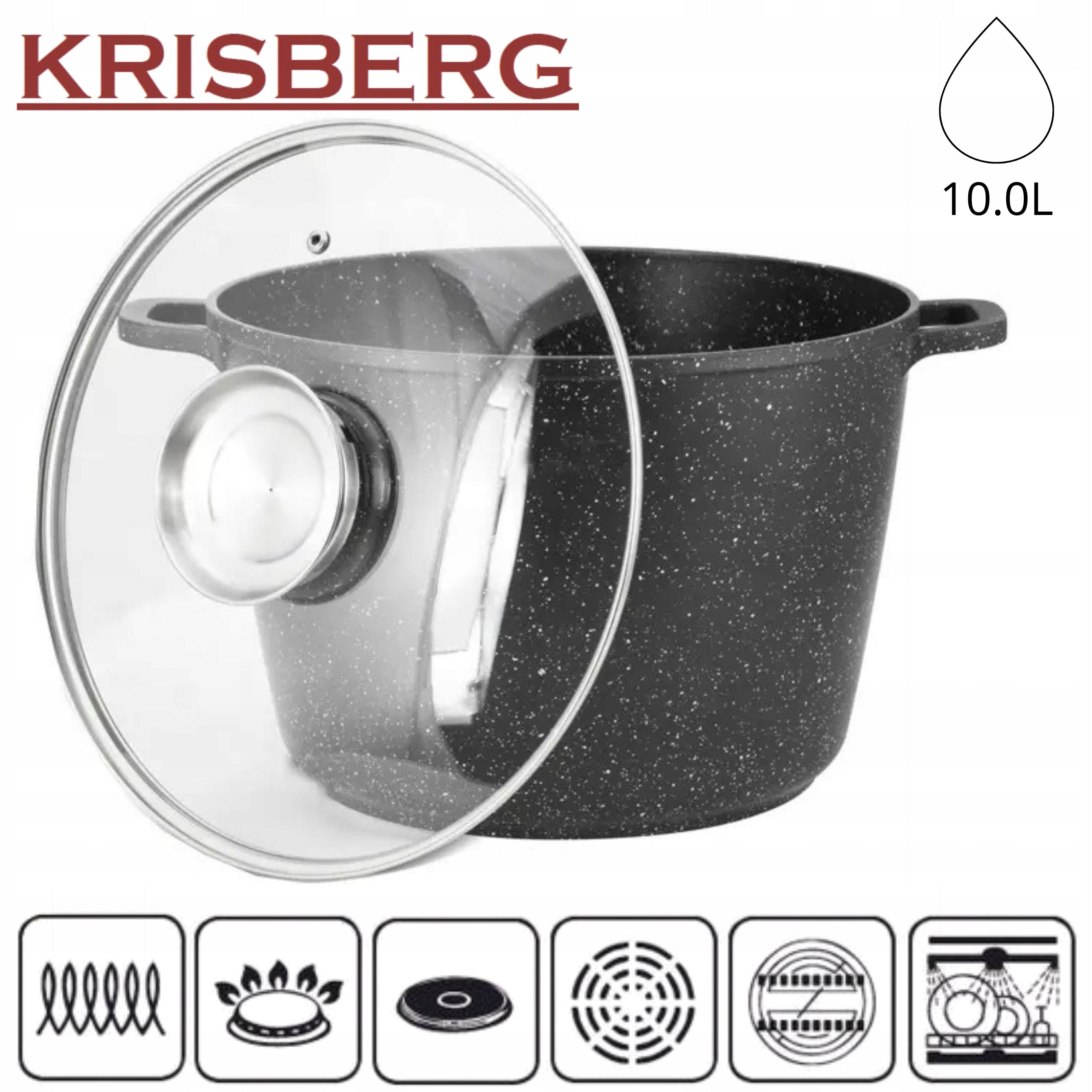 LARGE HIGH MARBLED POT 10.0L NONSTICK BROTH GAS INDUCTION Packaging status original