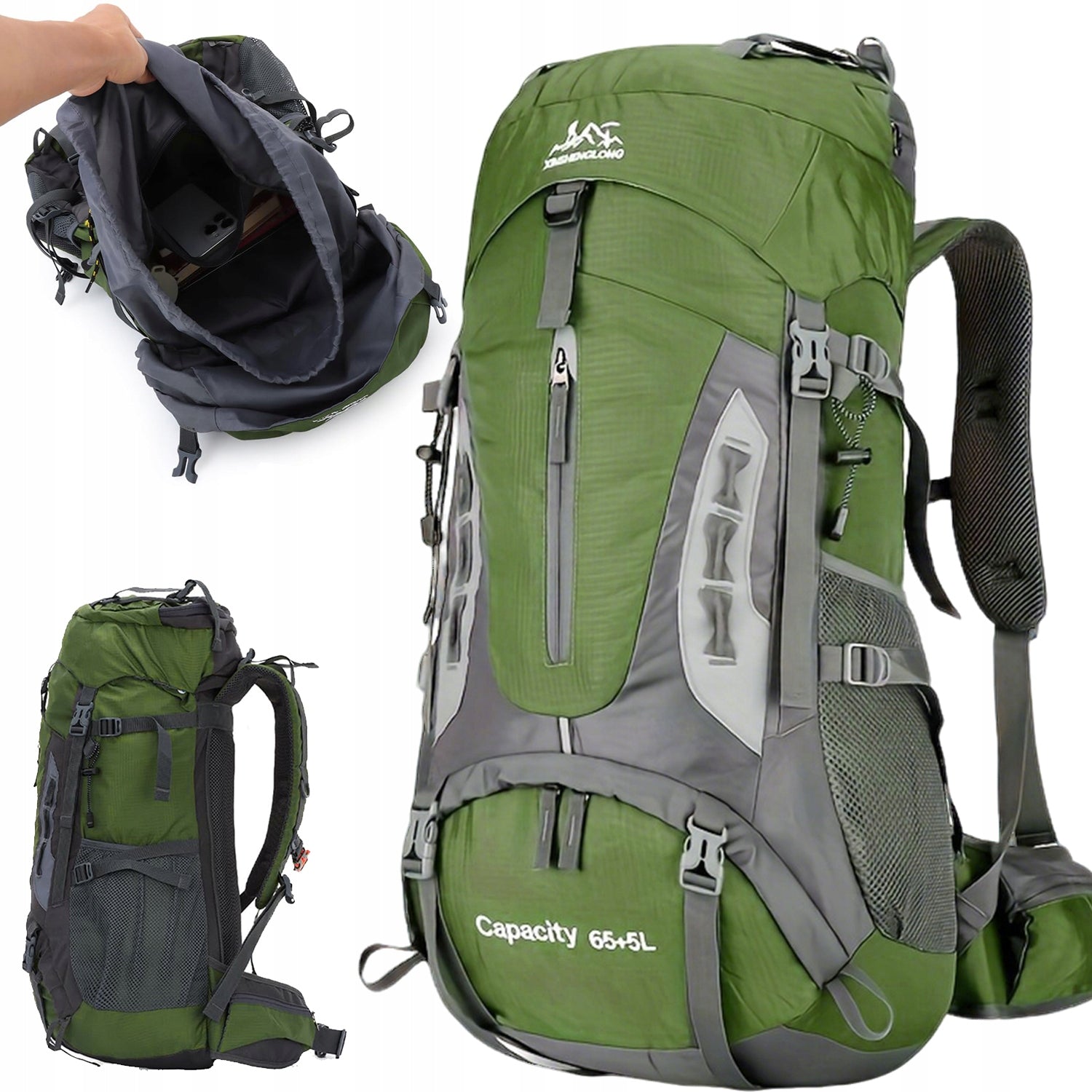 LARGE HIKING BACKPACK TREKKING MOUNTAIN 70L MEN'S WOMEN'S STRONG
