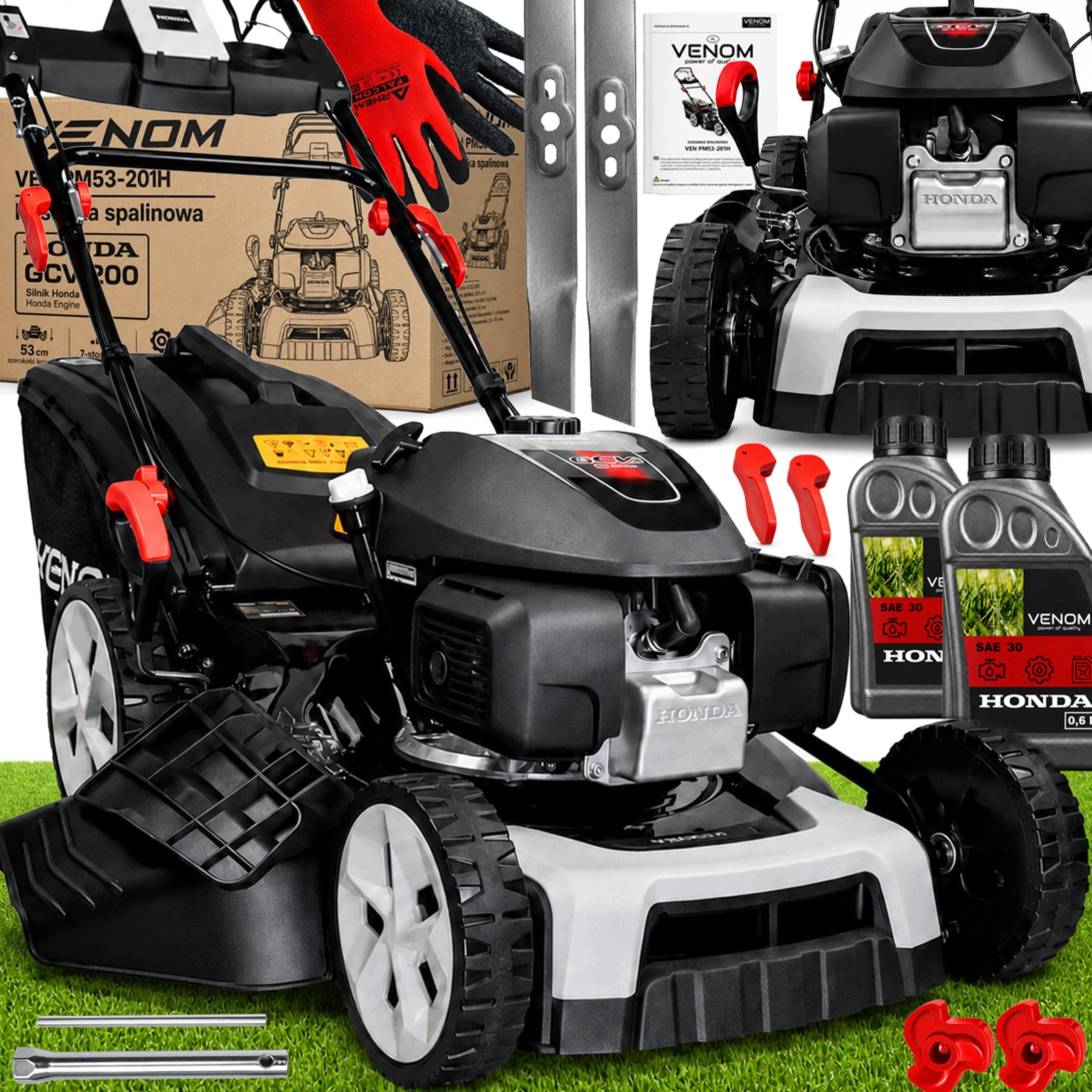 LARGE HONDA DIESEL MOWER WITH VENOM 5,7HP MULCHING 53CM 2xKnife