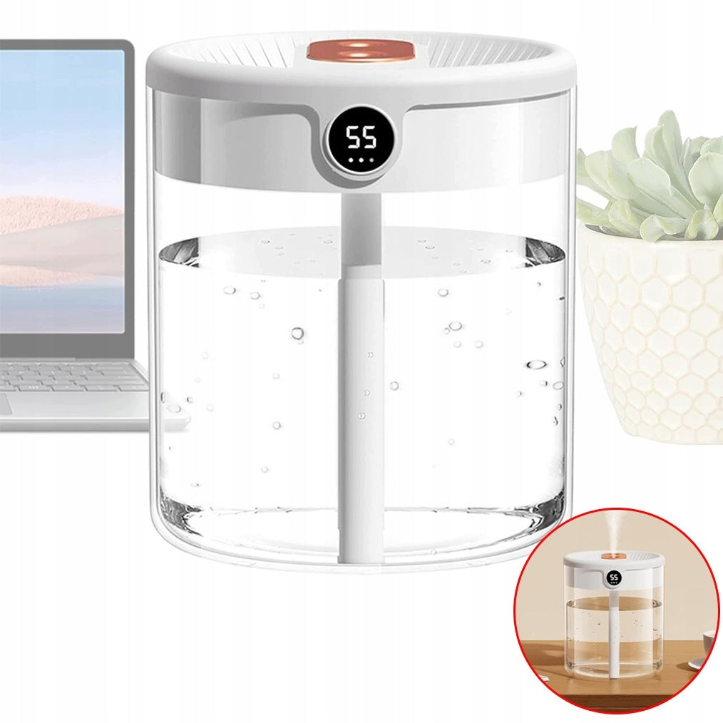 LARGE HUMIDIFIER 2L USB QUIET WITH DOUBLE MIST FOR OFFICE
