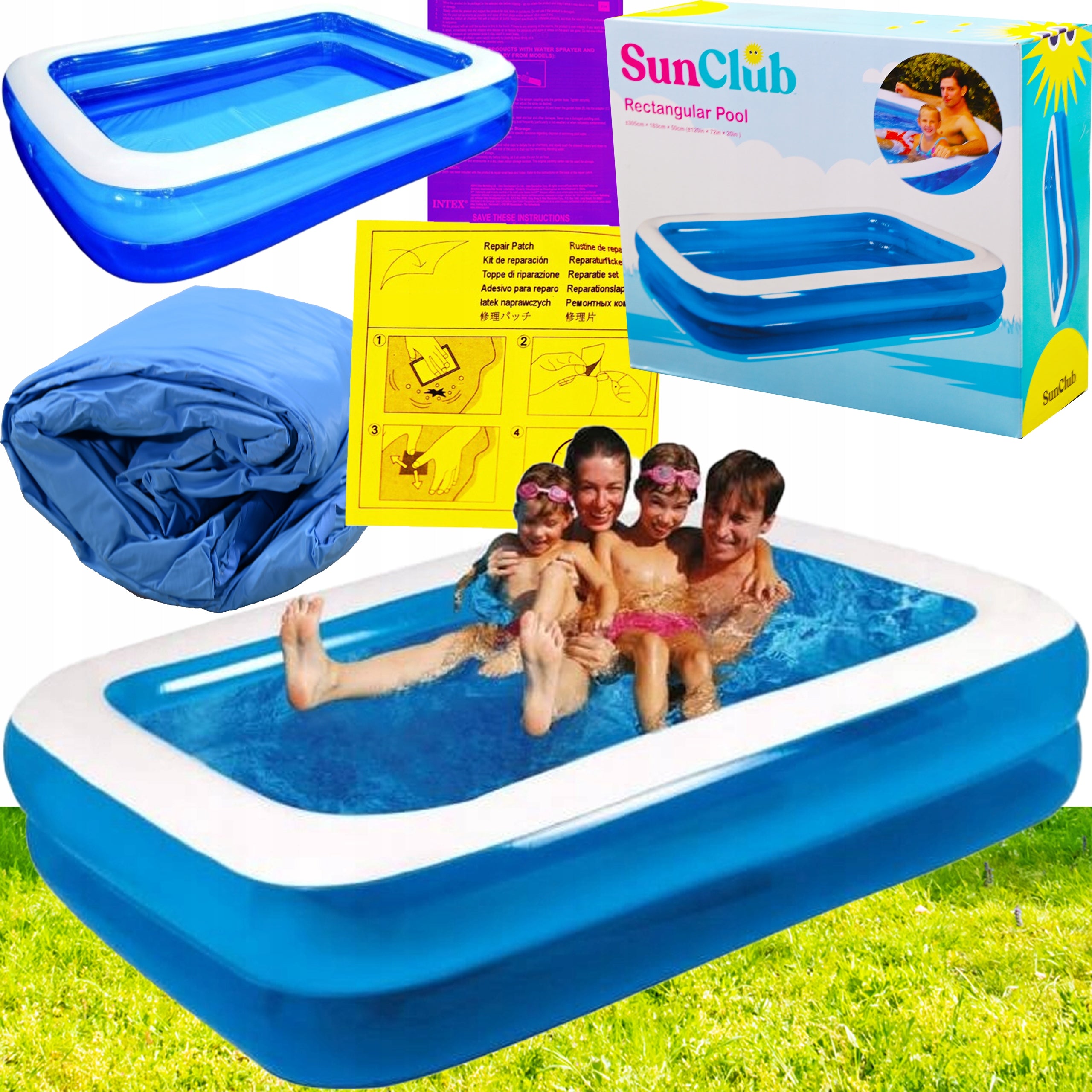 LARGE INFLATABLE POOL 200x150 cm STRONG DURABLE ROOMY