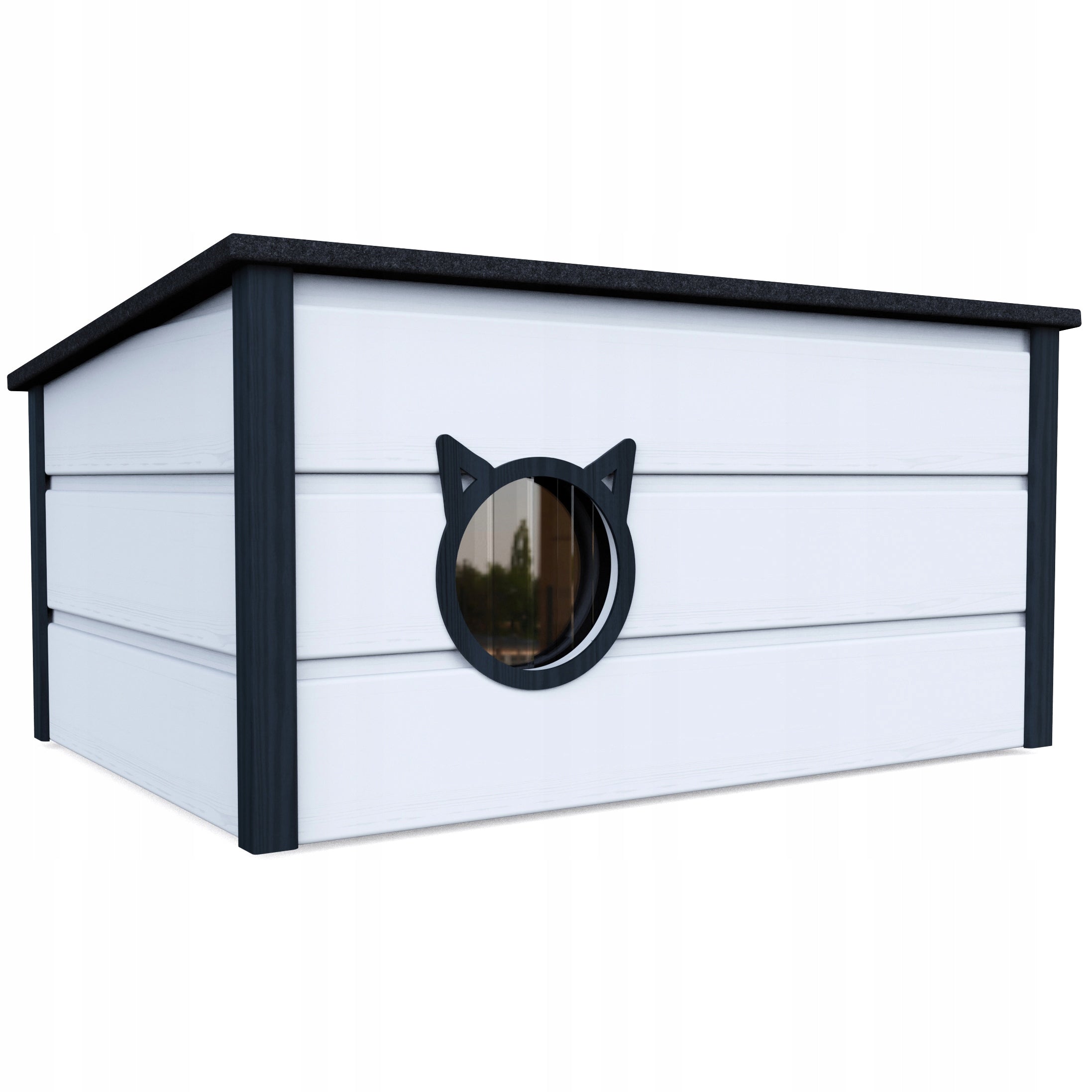 LARGE INSULATED BOOTH COTTAGE SHELTER FOR CAT CATS + CURTAIN Manufacturer code chill.budkakot2025.kol2