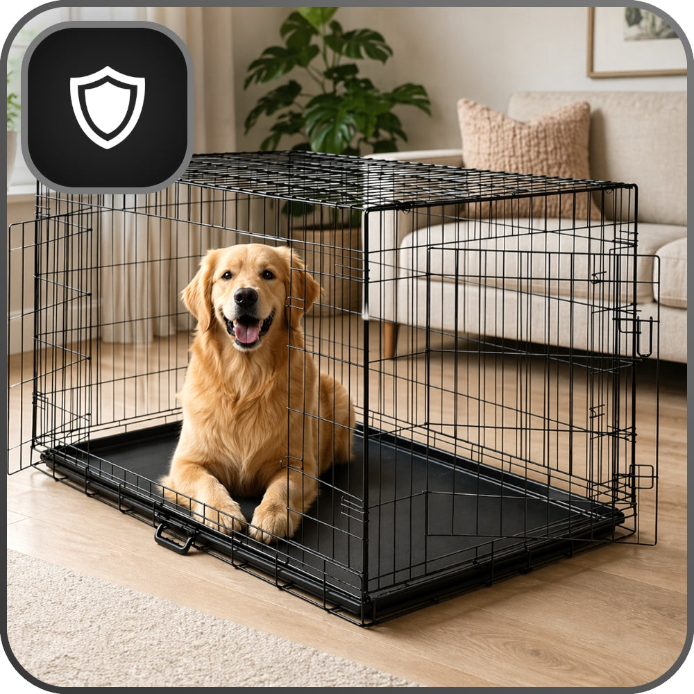 LARGE KENNEL CAGE METAL PLAYPEN TRANSPORTER FOR DOG 107x71x77,5 XL Packaging status original