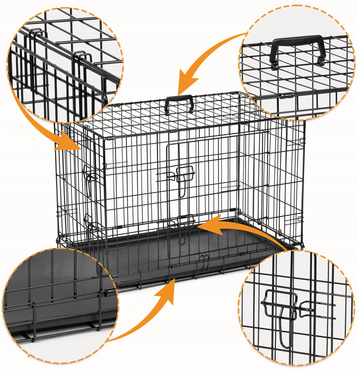LARGE KENNEL CAGE METAL PLAYPEN Transporter for DOG DOGS 92x57x63 cm L Manufacturer code GLOBANI-KDP-04