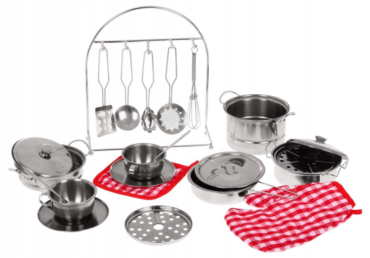LARGE KITCHEN SET FOR CHILDREN, METAL POTS Brand Ramiz