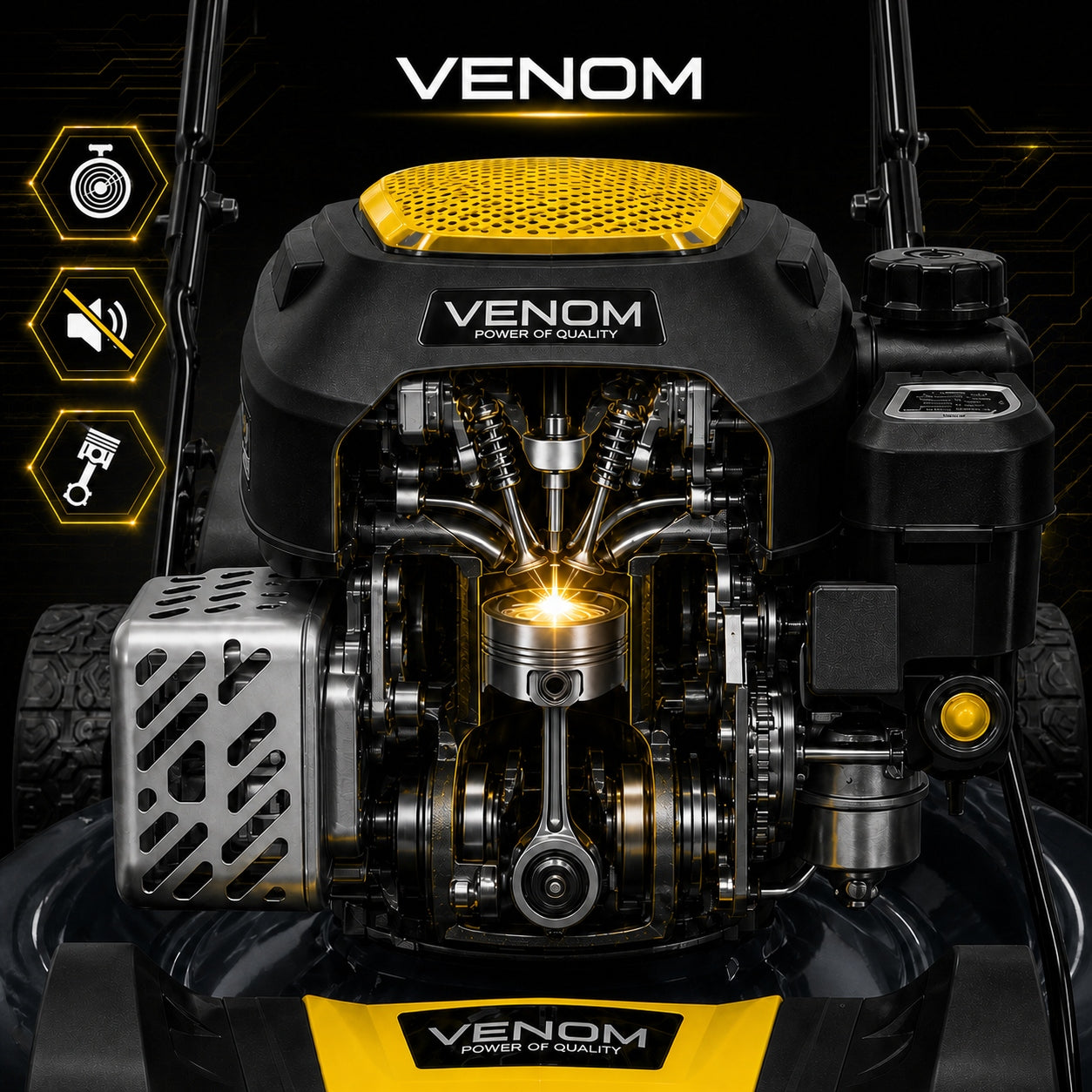 LARGE LAWN MOWER VENOM 53cm MULCH STRONG 209cc PRO 9in1 DRIVE Manufacturer code KOSIARKA SPALINOWA VENOM VEN 53S-209V