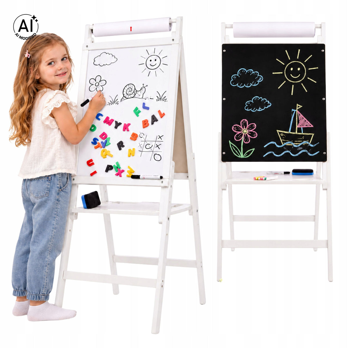 LARGE MAGNETIC CHALKBOARD FOR EDUCATIONAL WOODEN MAGNETS FOR CHILDREN